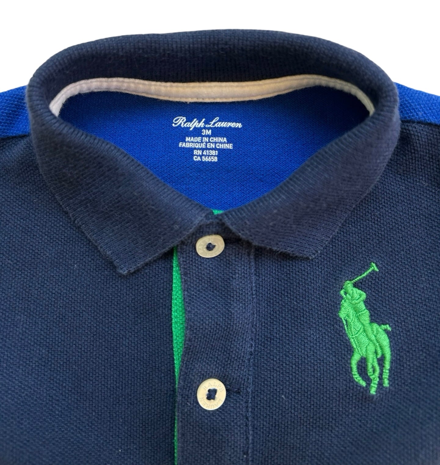3M Baby Boys Ralph Lauren Tricolor Romper