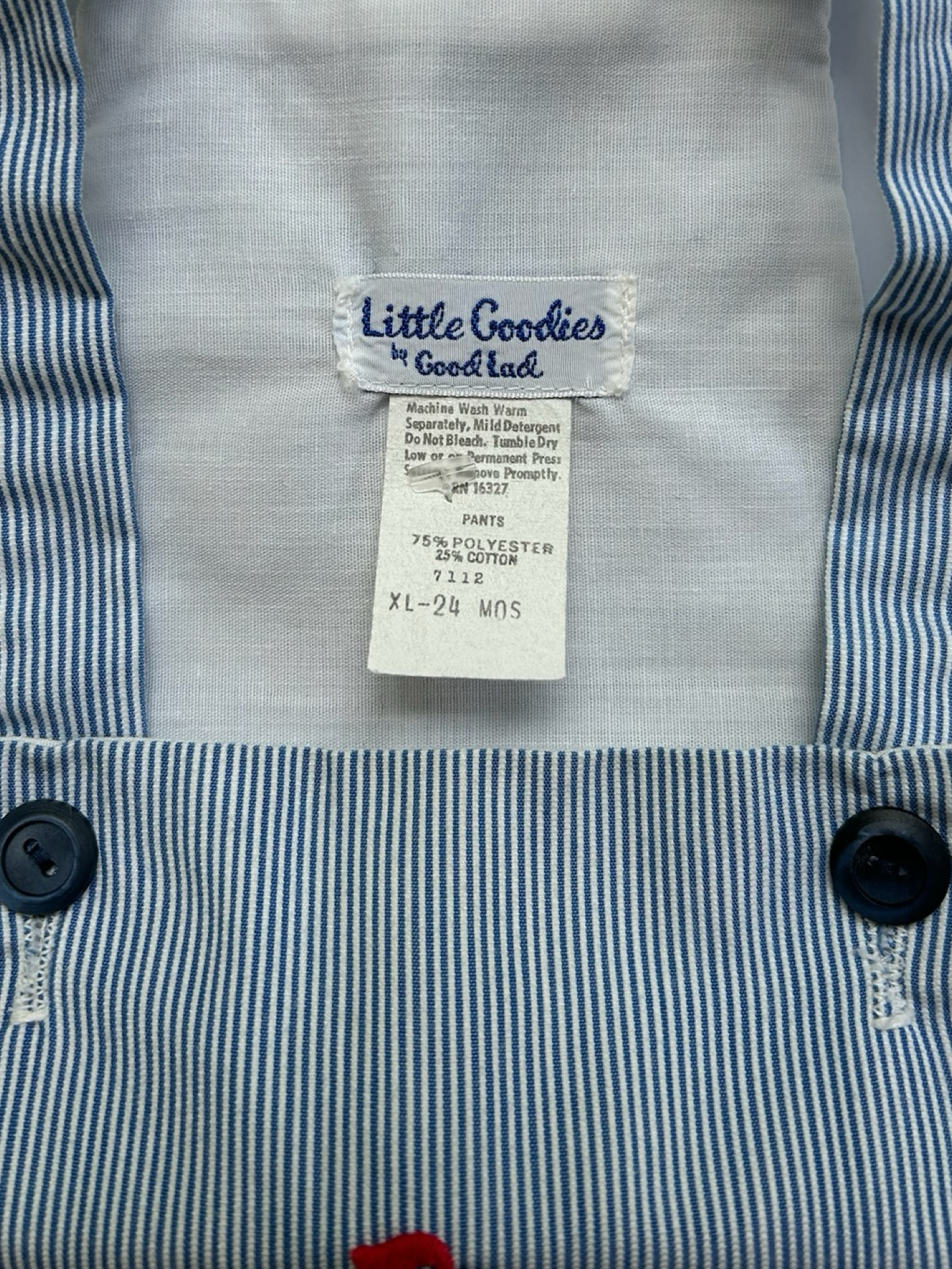 24M Baby Boys Little Goodies By Good Lad Striped With Sailboat Nautical Overall.