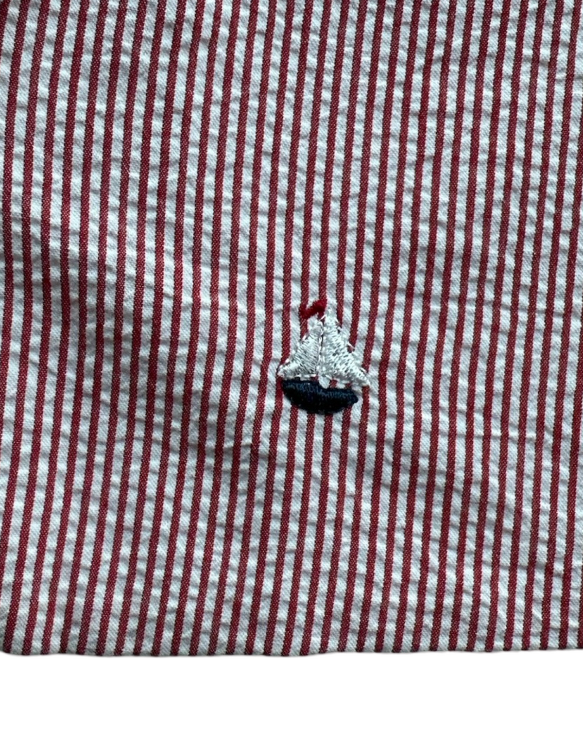 2T Toddler Boy Glorimont Red Striped Seersucker Sailboat Romper Jon Jon