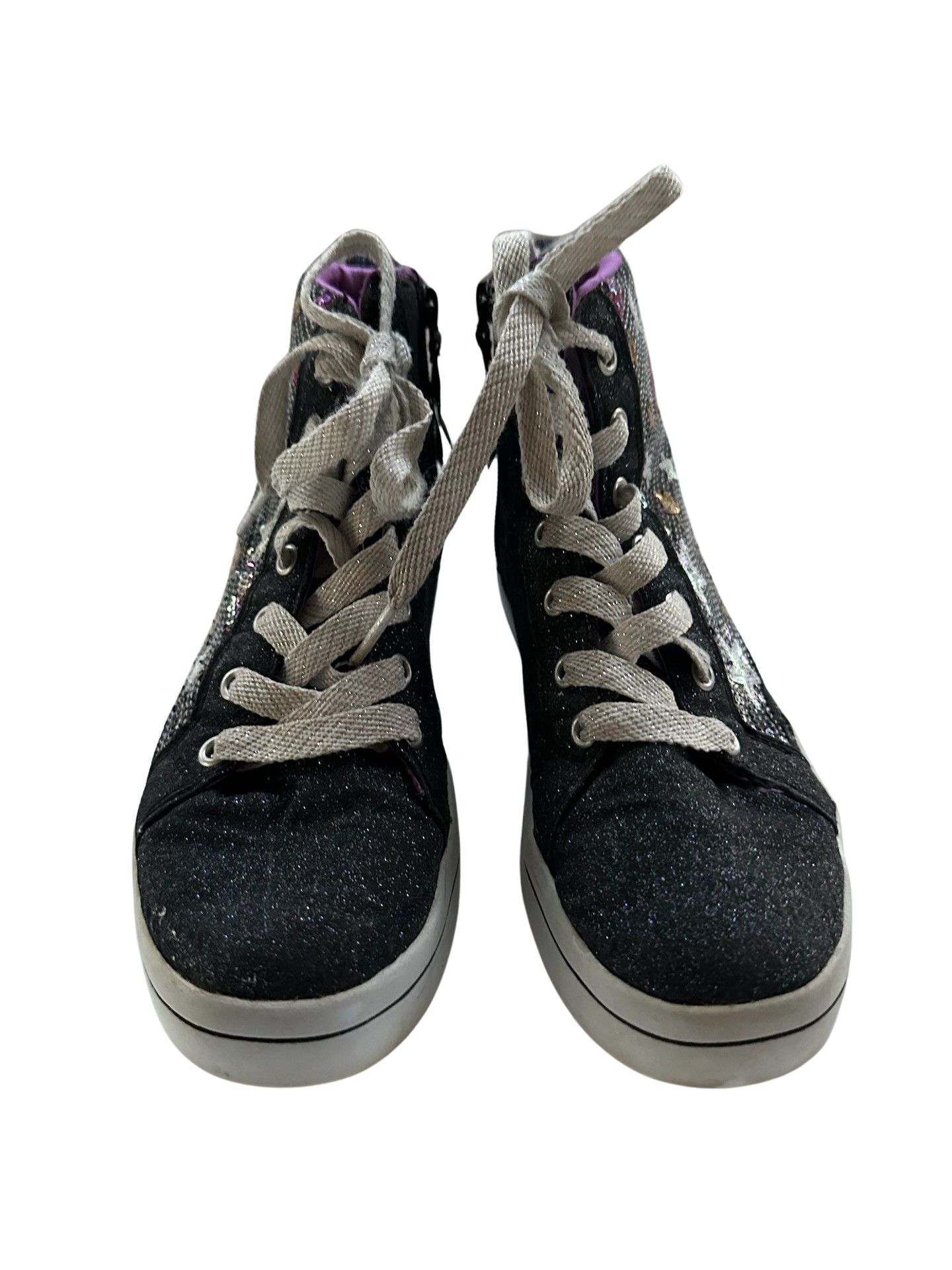 Sketchers Black Glitter Star & Moon Glitz High Top Shoes Big Kids Size 4.5Y