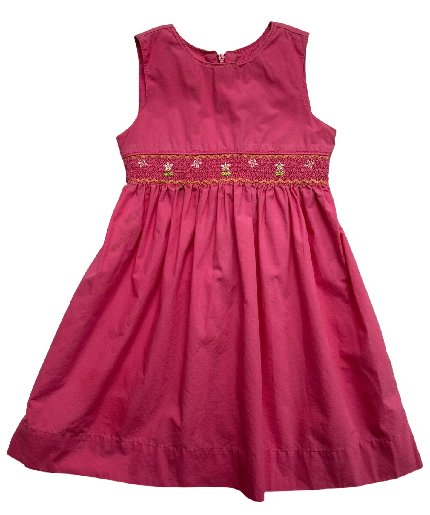 2T Toddler Girls Lands’ End Embroidered Sleeveless Dress