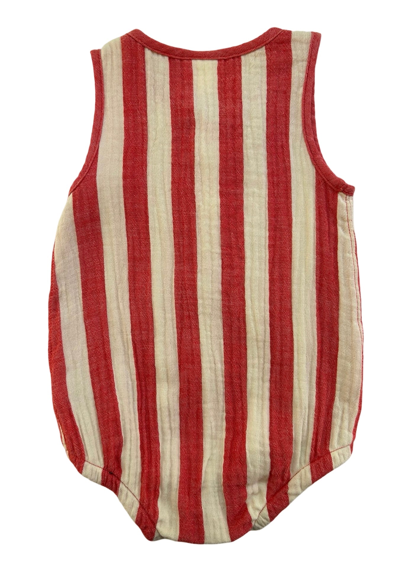 3-6M Baby Boy Cat & Jack Red Striped Bubble Romper.