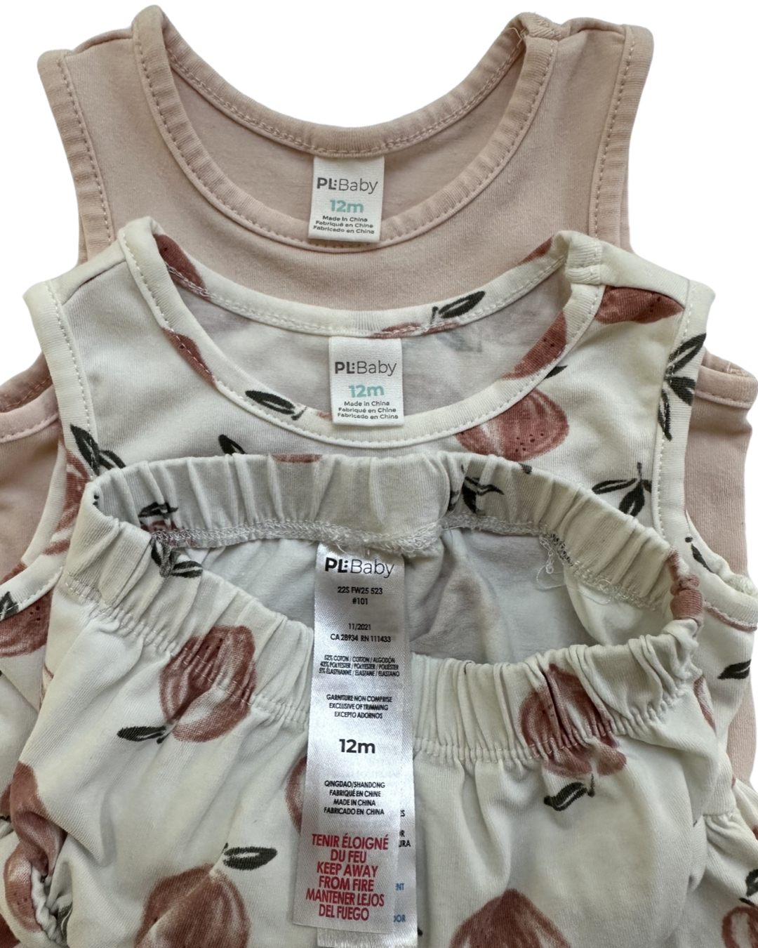 12M Baby Girl PL Baby Peaches 3pc Set