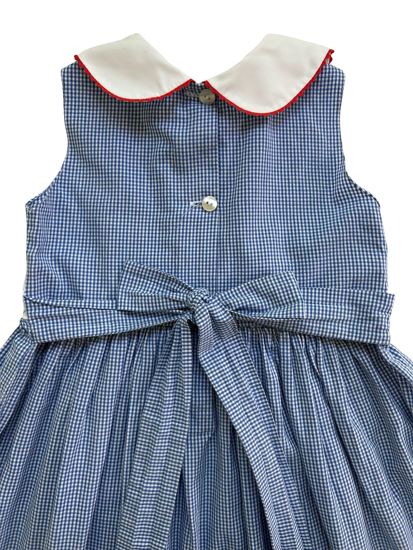4T  Toddlers Girls Amavini Blue Gingham Sailboat ⛵️ Sleeveless Smocked Dress.