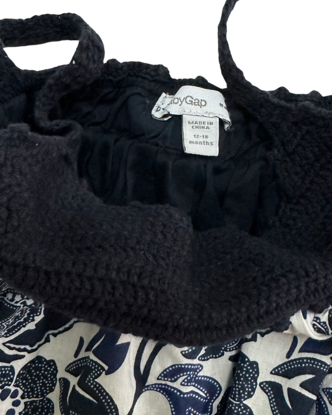 12M-18M Baby Girl Baby Gap Navy Crochet Top Floral Dress