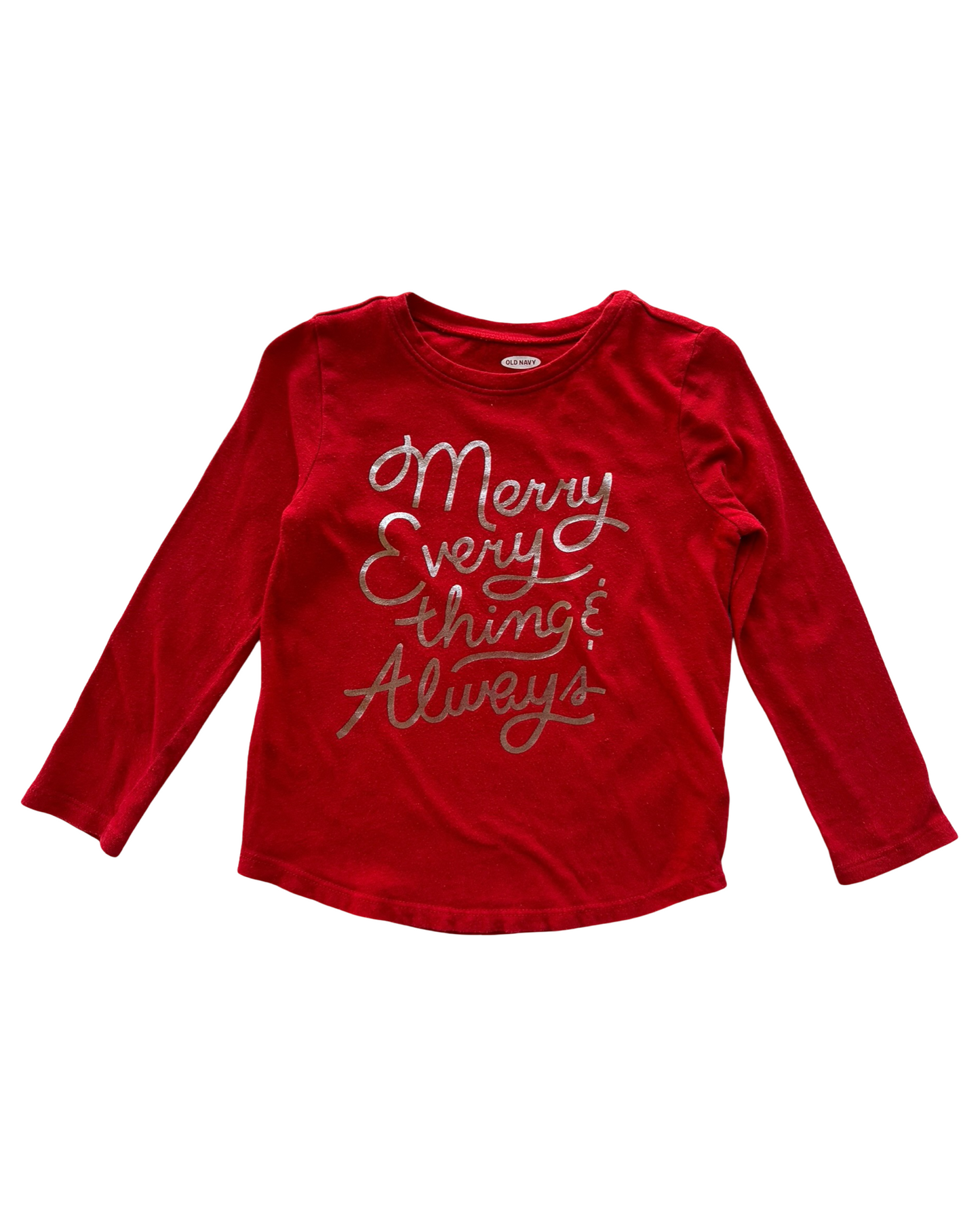 3T Toddler Girl Old Navy Holiday Christmas Merry Every Thing Always Shirt