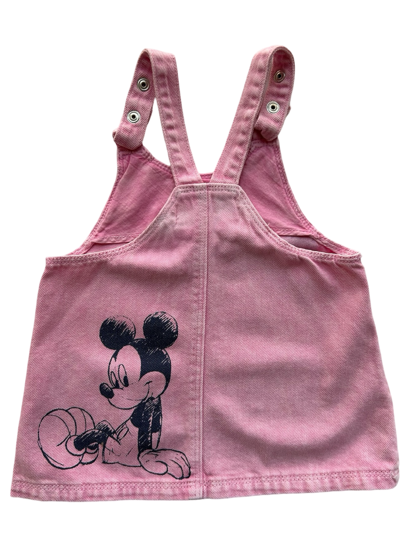 9M-12M Baby Girls Zara Disney Minnie & Mickey Mouse Print Overall Dress.