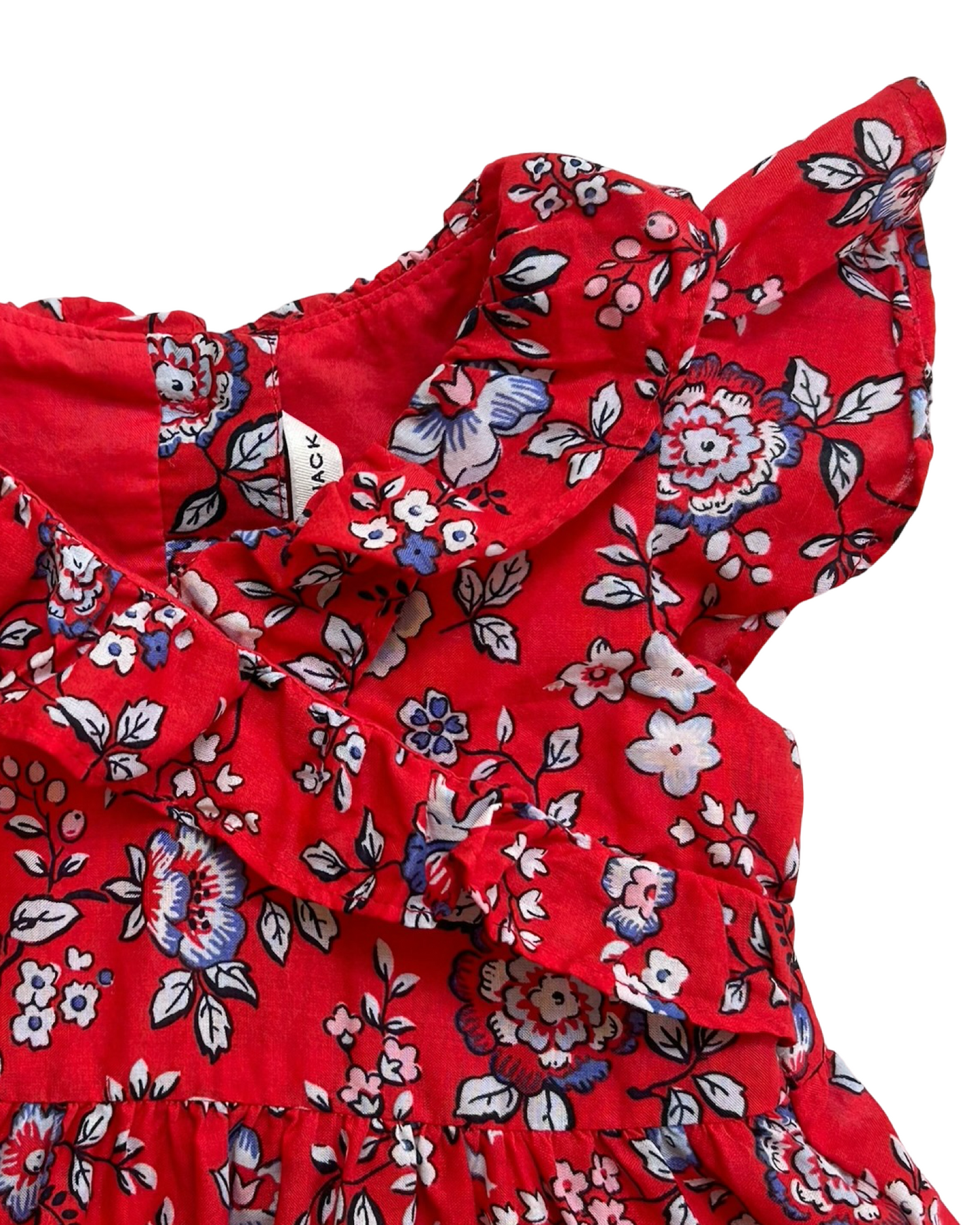 3M-6M Baby Girls Janie & Jack Floral Ruffle Trim Dress With Diaper Cover 2 Piece Set NWOT.