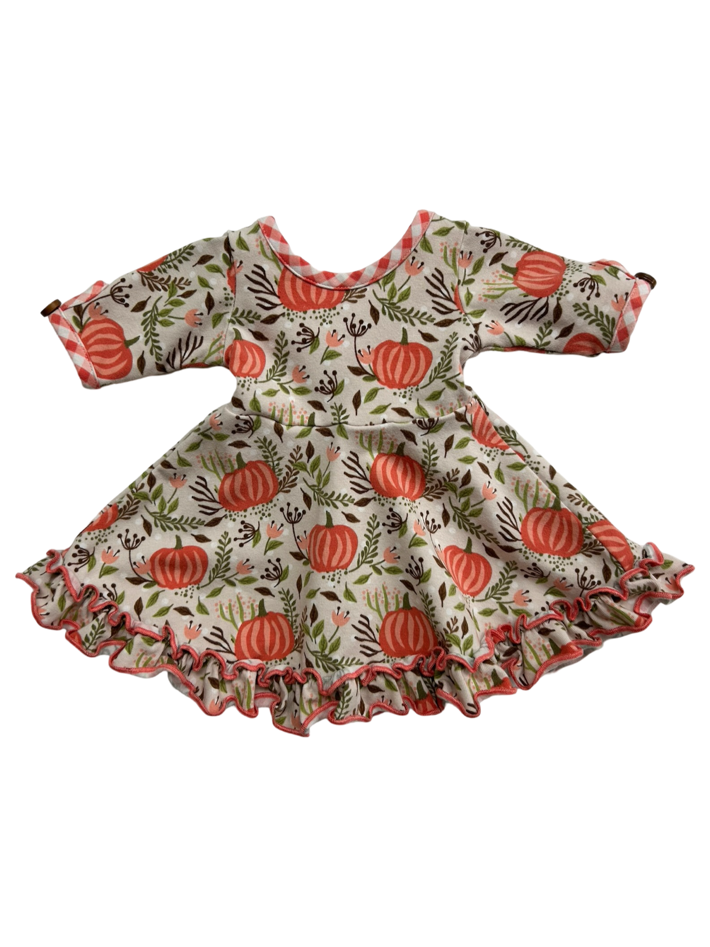 5T Toddler Girl / 6x Girls Shrimp & Grits Serendipity Pink Pumpkin Twirl Dress With Matching Doll Dress