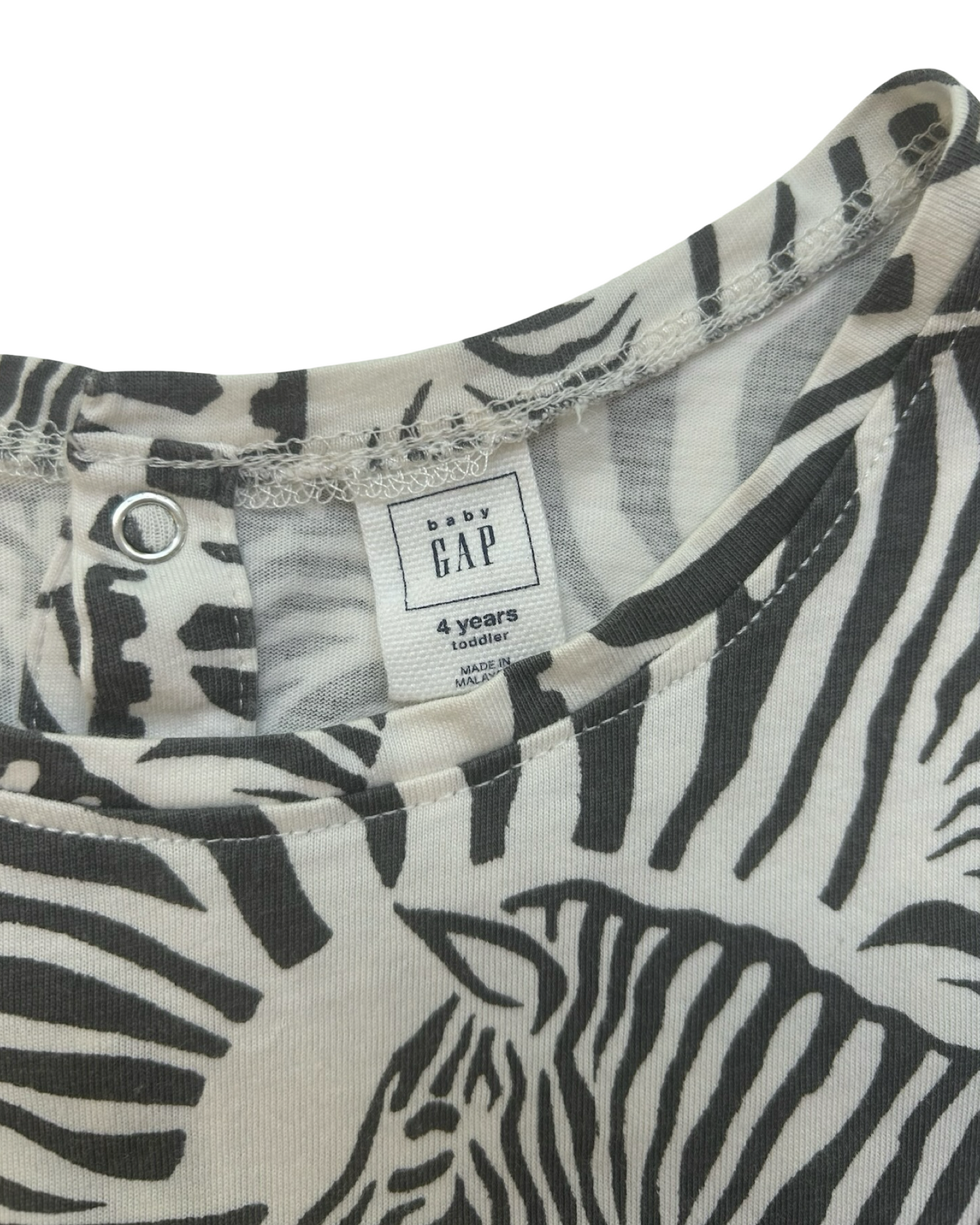 4T Toddlers Girls Baby Gap Zebra Print Tie Romper.