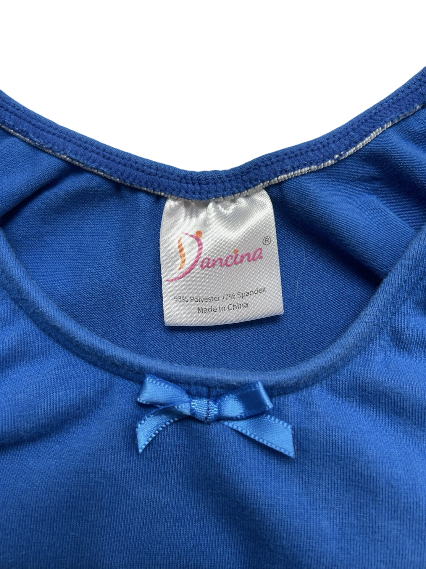 6 Youth Girls Dancina Royal Blue Dance Leotard w/ Flutter Sleeves