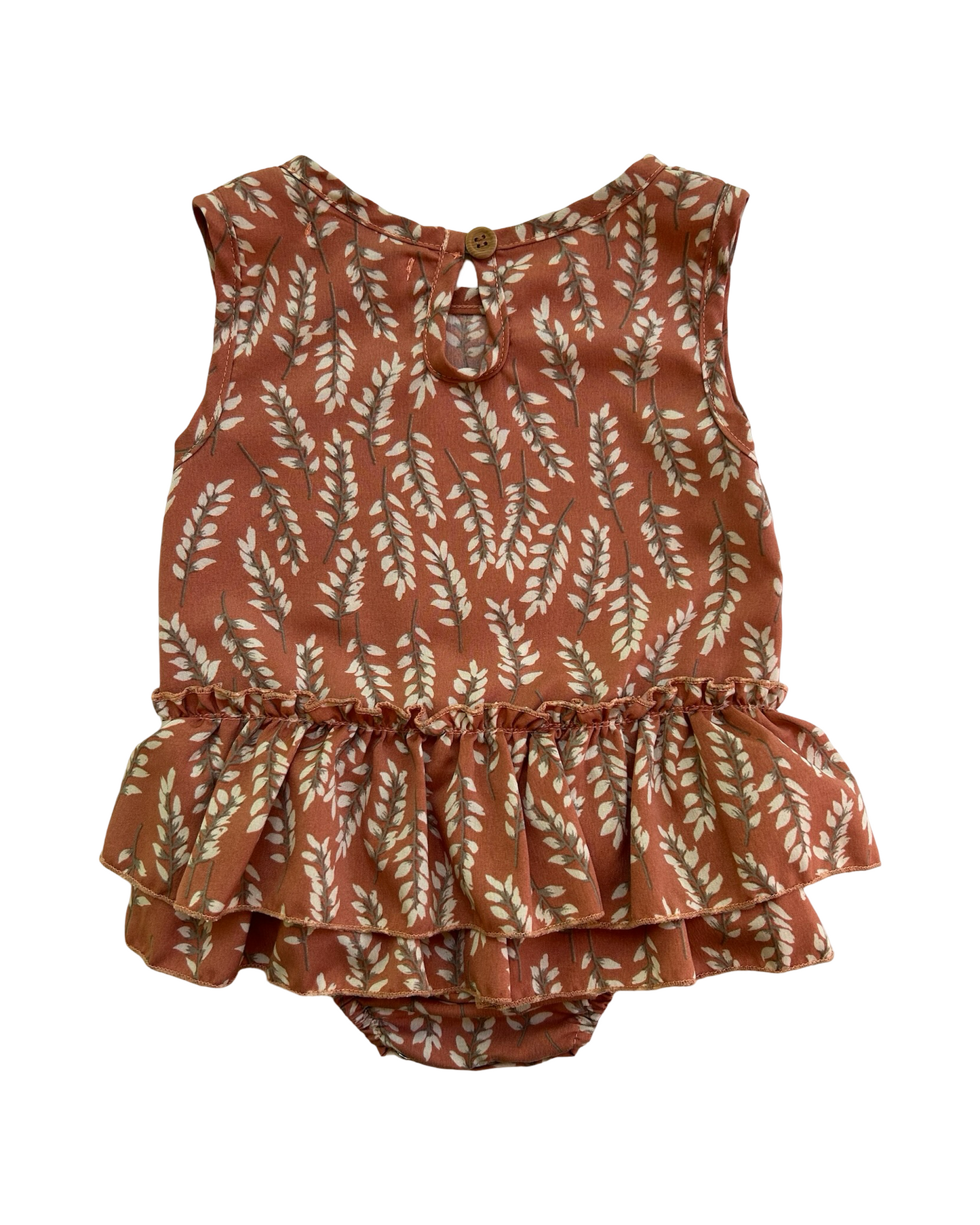 12M - 18M Baby Girls Bailey’s Blossoms Floral Ruffle Bubble Romper.