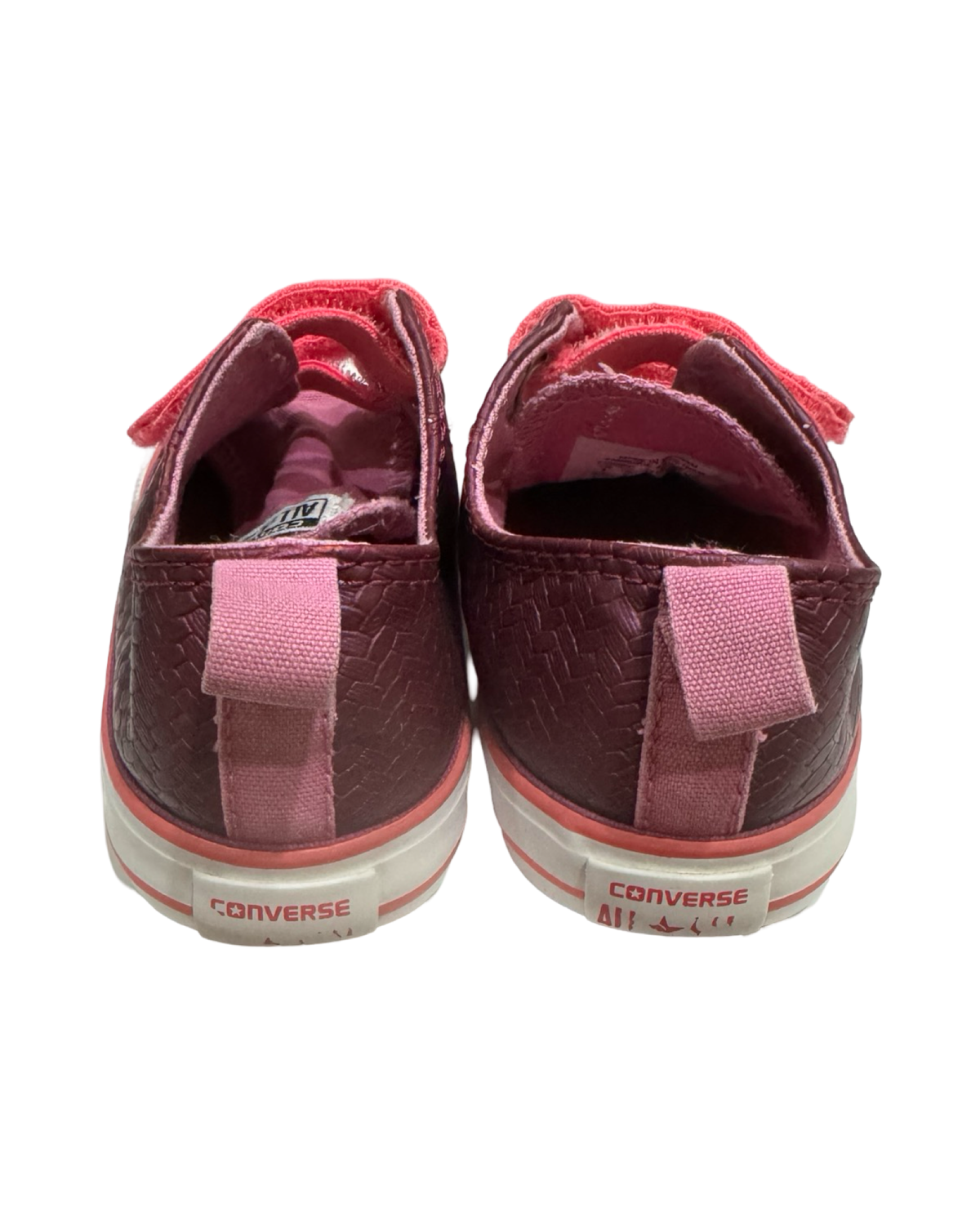 8C Toddler Girl Converse Purple / Pink Woven Shimmer Velcro Sneaker