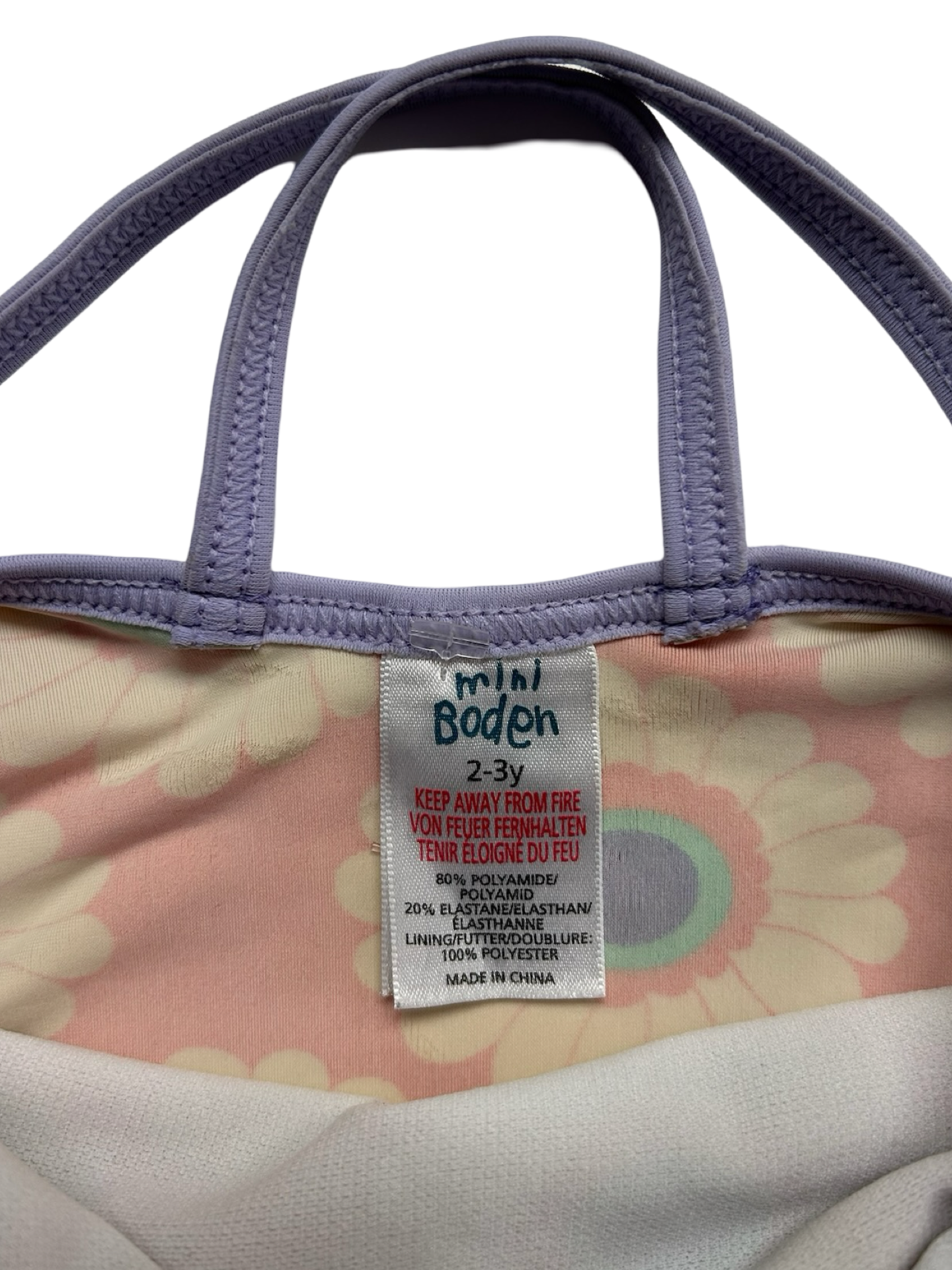 2-3T Toddler Girls Mini Boden Floral One Piece Halter Swim Suit
