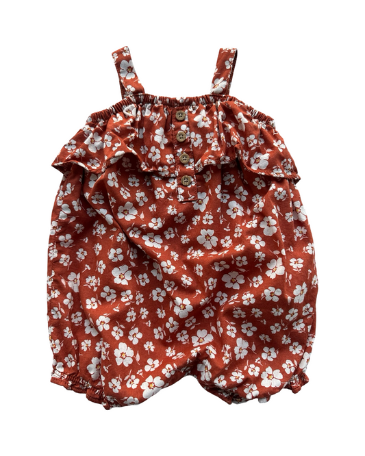 3M Baby Girl Carter’s Floral Ruffle Bubble Romper.