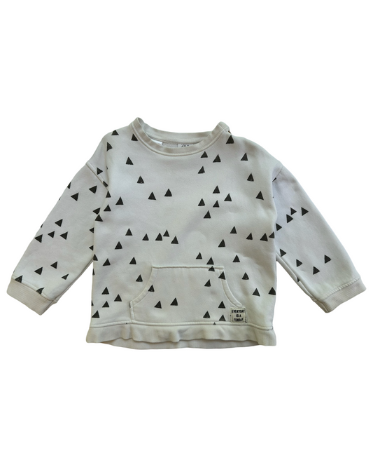 12-18M Baby Boy Zara White Triangle Everyday is a Funday Sweatshirt