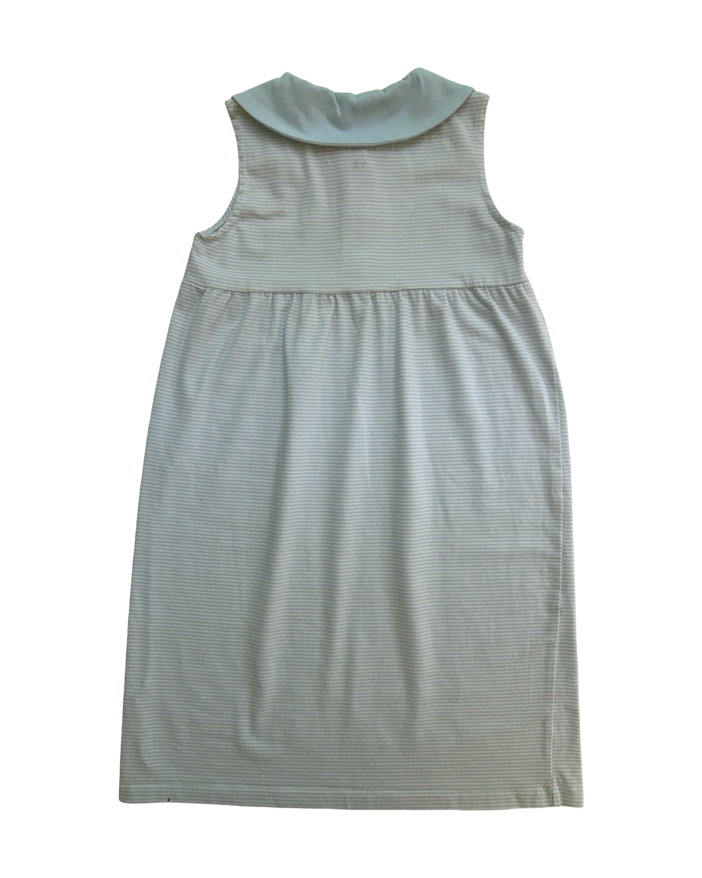YS 8Y (Small) Youth Girls Properly Tied Power Light Blue Striped Jackson Sleeveless Dress.