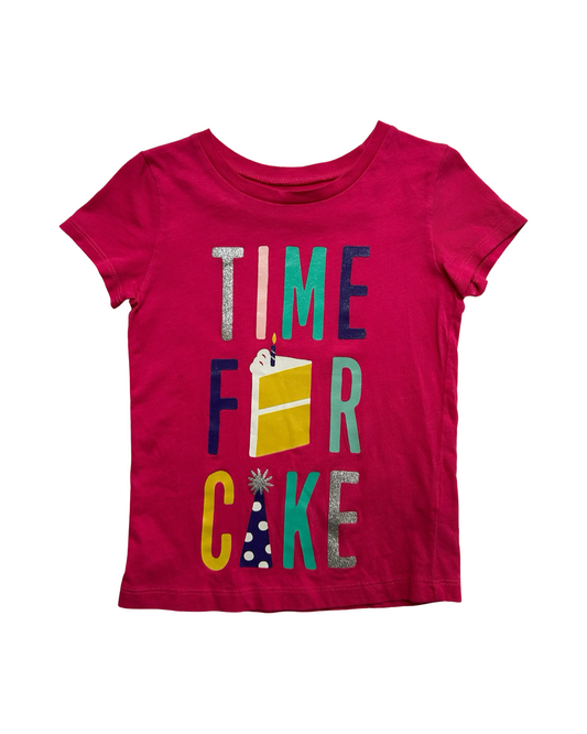 4T Toddlers Girls Carters Time for Cake Birthday Shirt Top