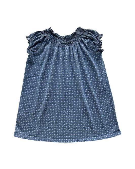 4T Toddler Girls Lands End  Smocked Floral Pattern Dress.