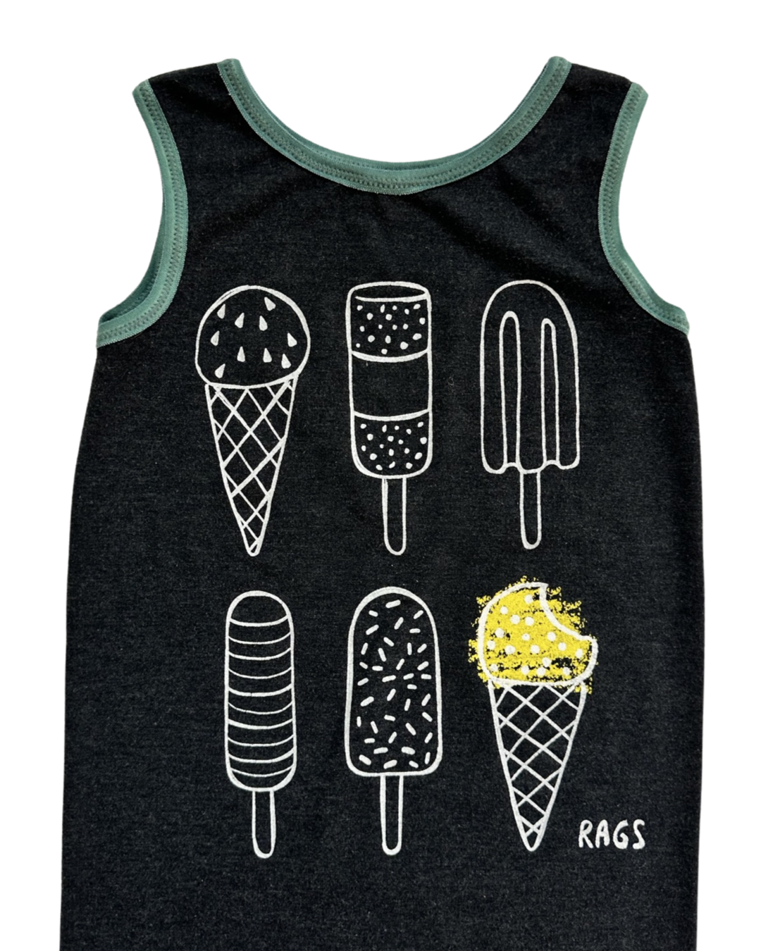 18-24M Baby Boy RAGS to Raches Dark Gray Ice Cream / Popsicle Tank Shortie Romper