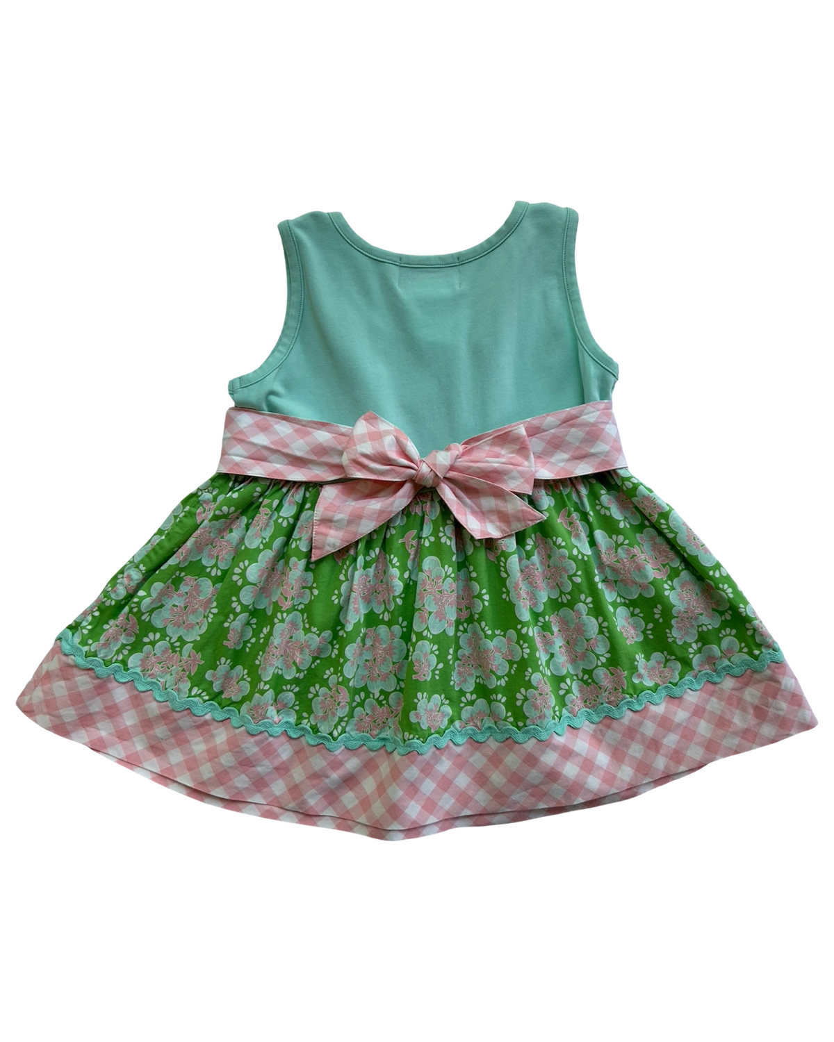 4T-5T Toddlers Girls Serendipity By Shrimp & Grits Floral / Gingham Tunic Top.