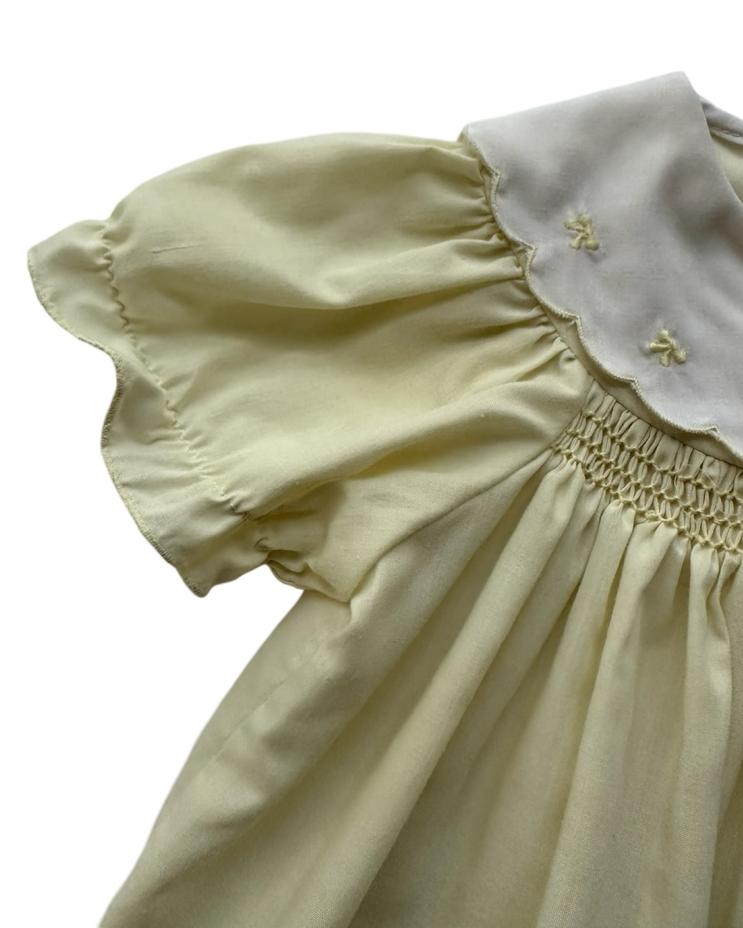 12M Baby Girls Vintage Alison Scott Yellow Embroidered Lace Dress