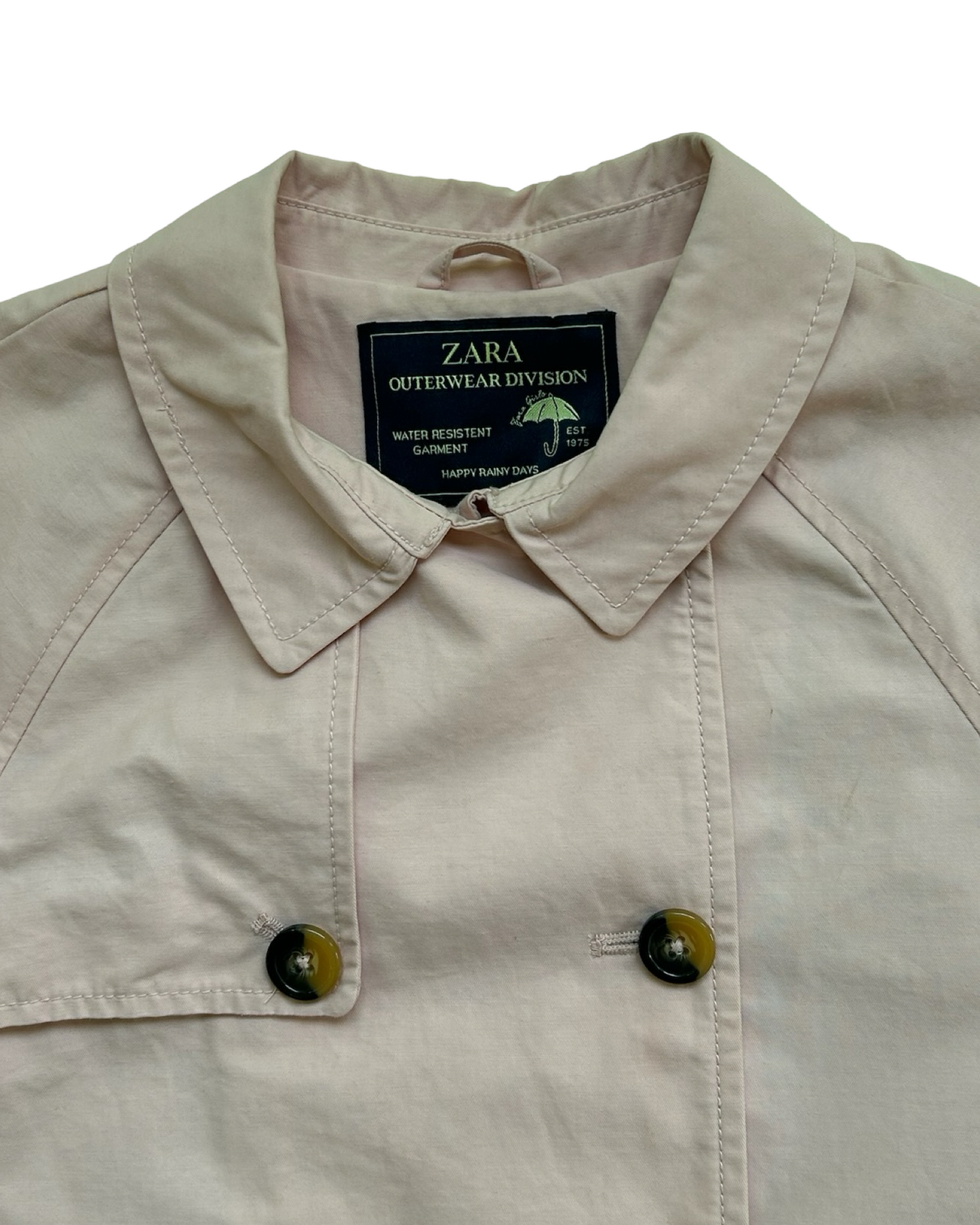 9Y /10 Youth Girls Zara Pink Belted Water Resistant Classic Trench Coat