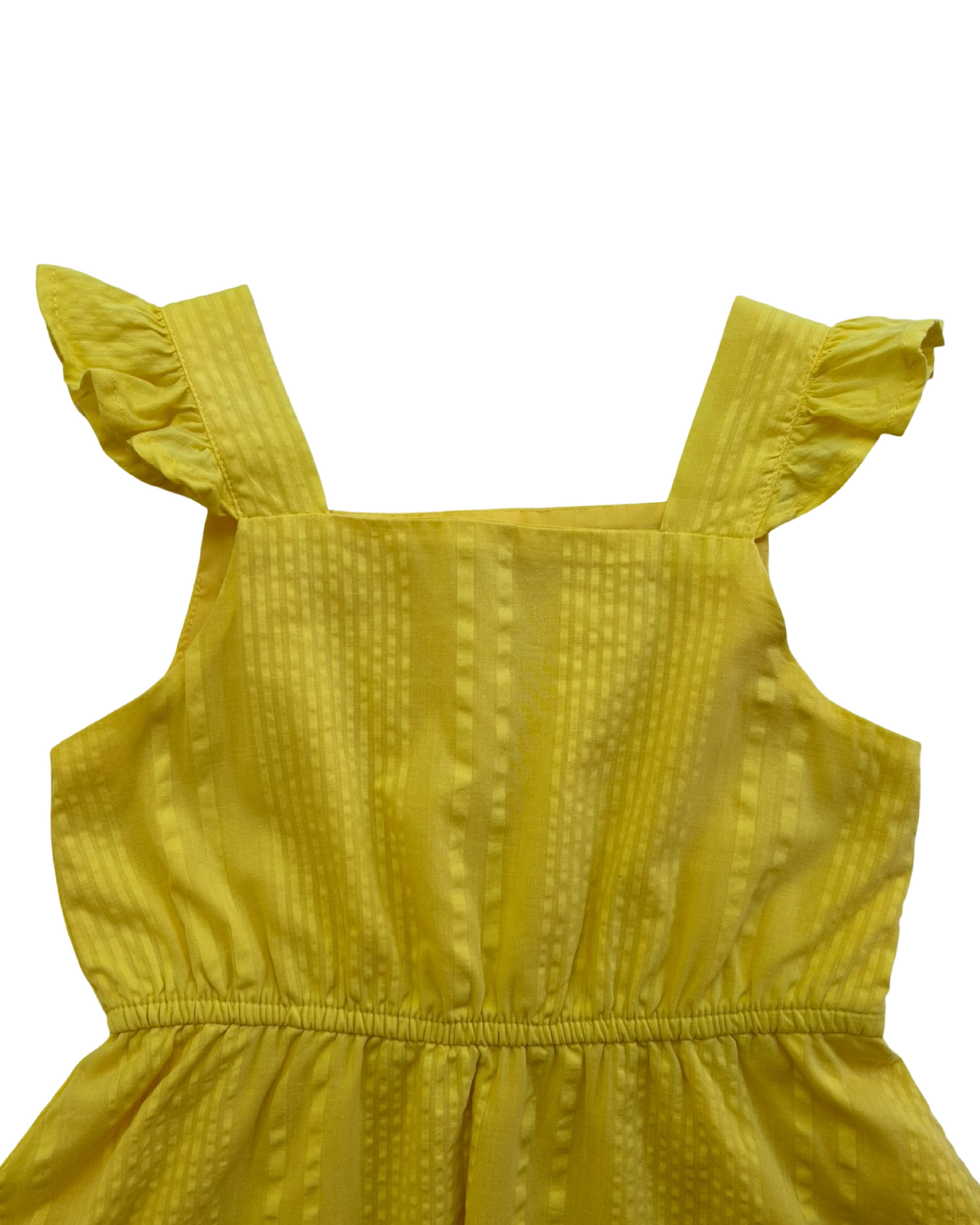 S 4T Toddler Girls Cooper Key Striped Yellow Sleeveless Dress.