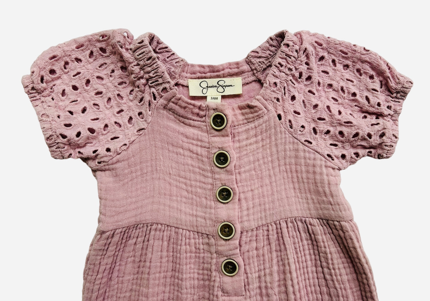 3M-6M Jessica Simpson Baby Girls Long Romper Outfit