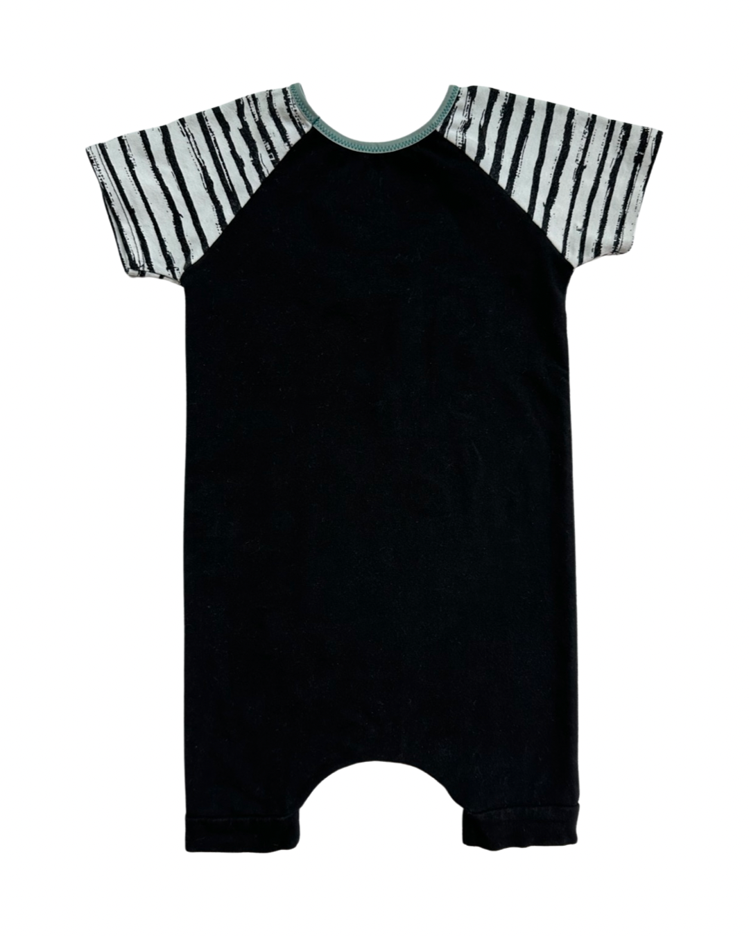 18-24M Baby Boy RAGS to Raches Black Trinnie Shortie Romper