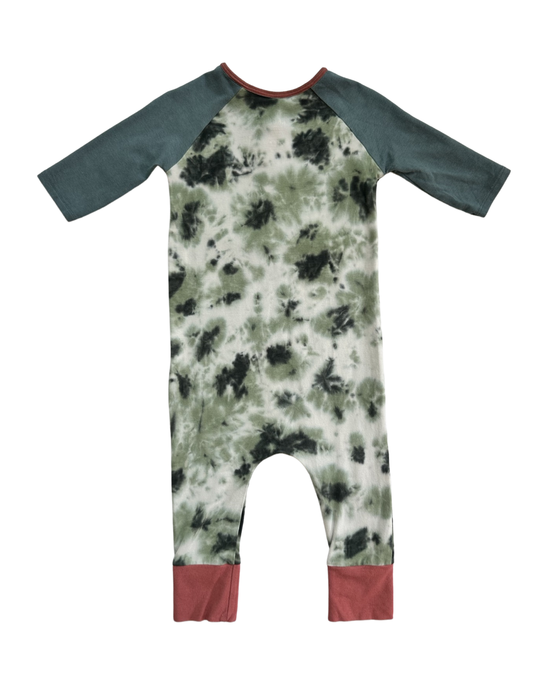 18-24M Baby Boy RAGS to Raches Green Tie Dye Long Sleeve Rompe
