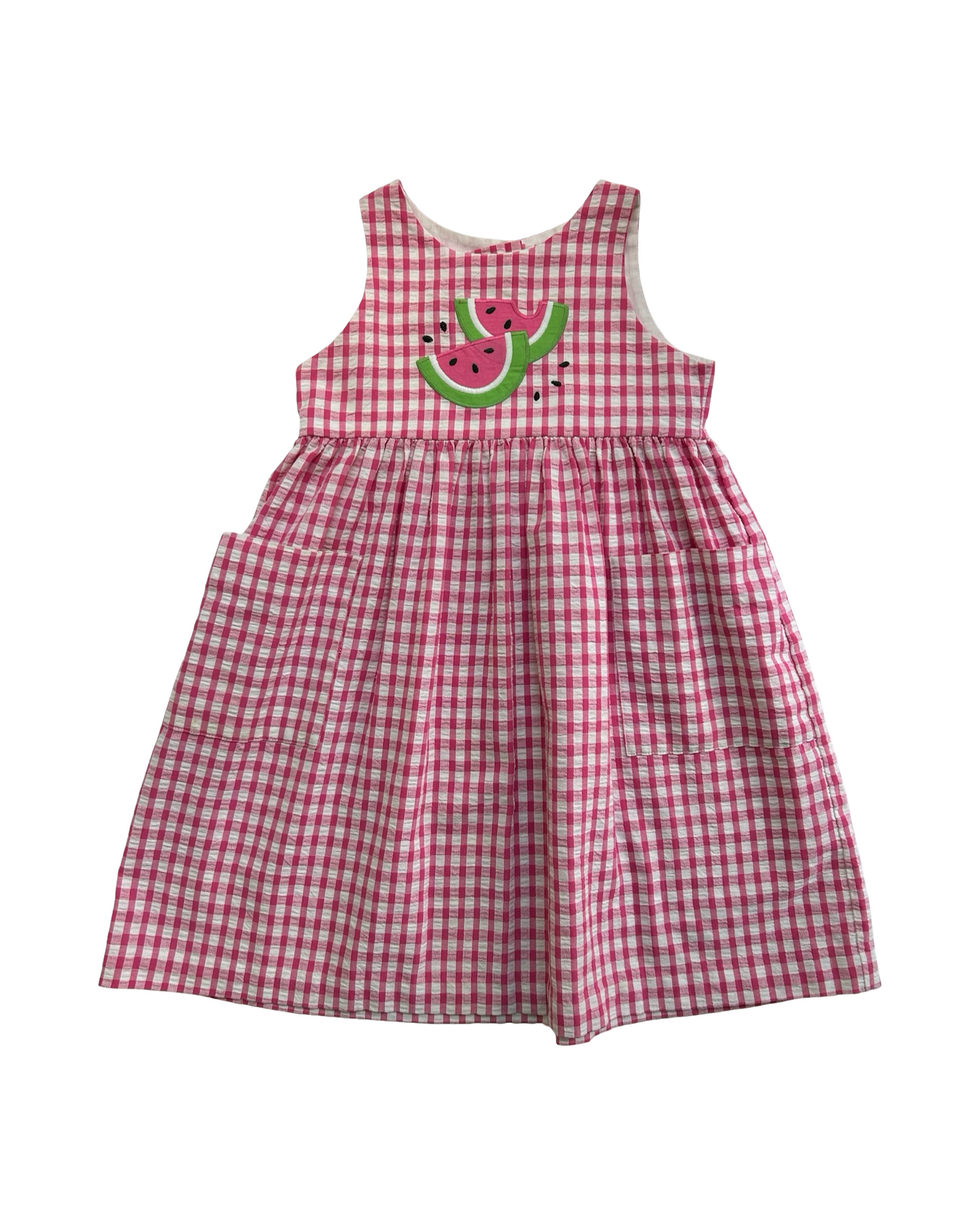 4T Toddlers Girls Kellys Kids Gingham Watermelon Themed Dress