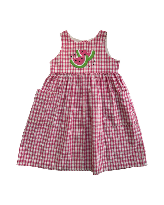 4T Toddlers Girls Kellys Kids Gingham Watermelon Themed Dress