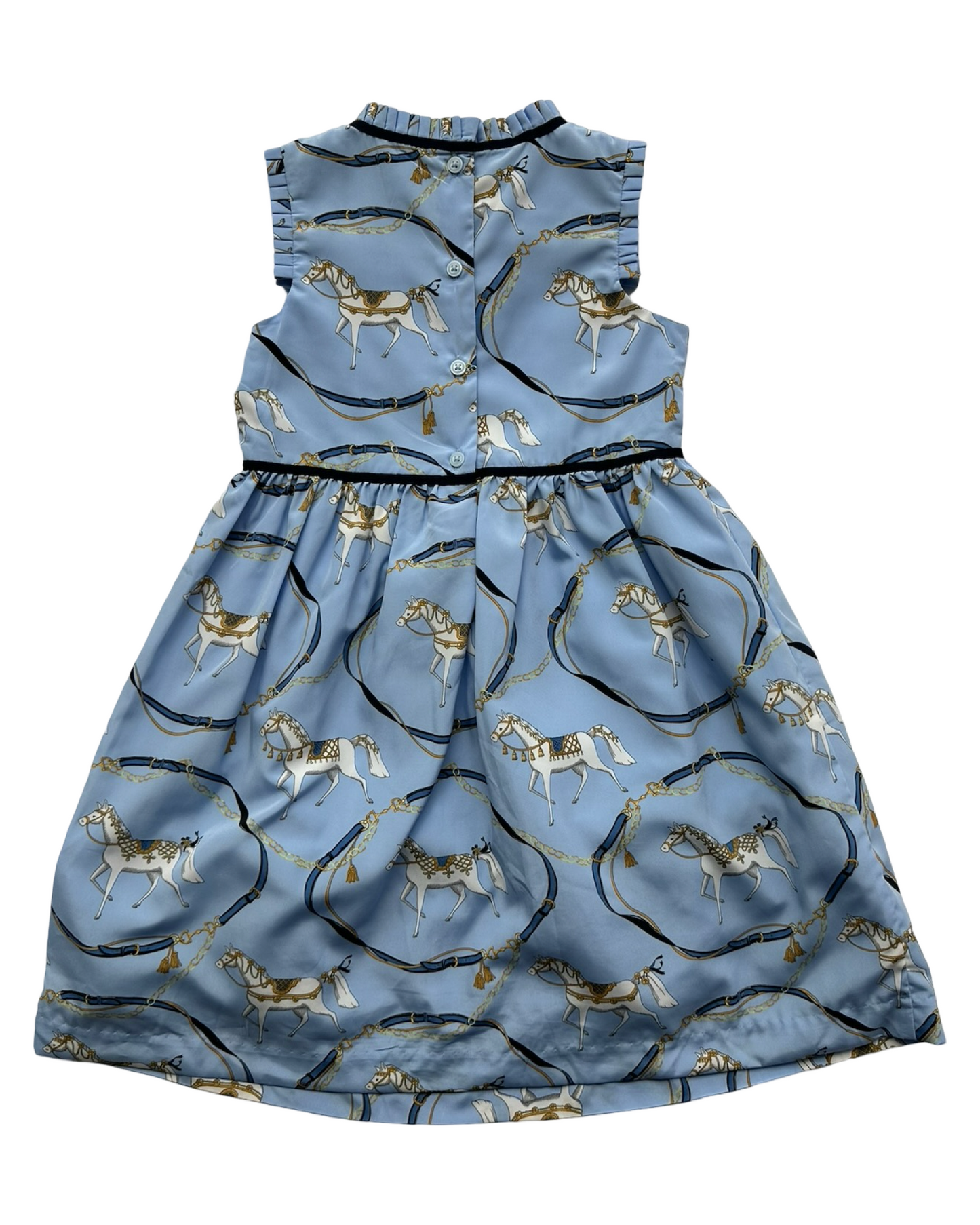 4T Toddler Girl Janie & Jack Blue Equestrian Horse Dress