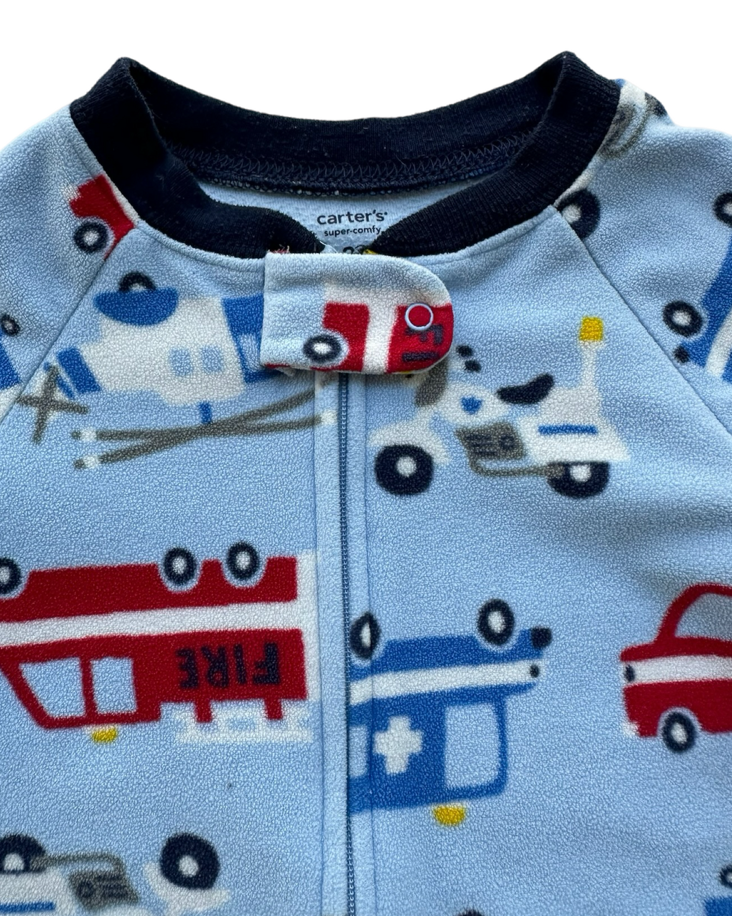 24M Baby Boys Carters Fleece Cars Footed PJs Sleeper.