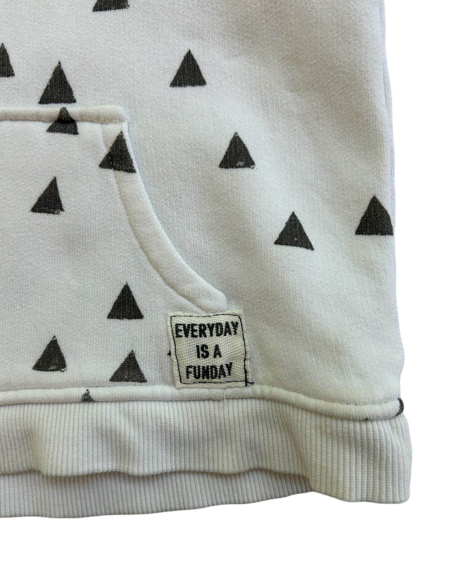 12-18M Baby Boy Zara White Triangle Everyday is a Funday Sweatshirt