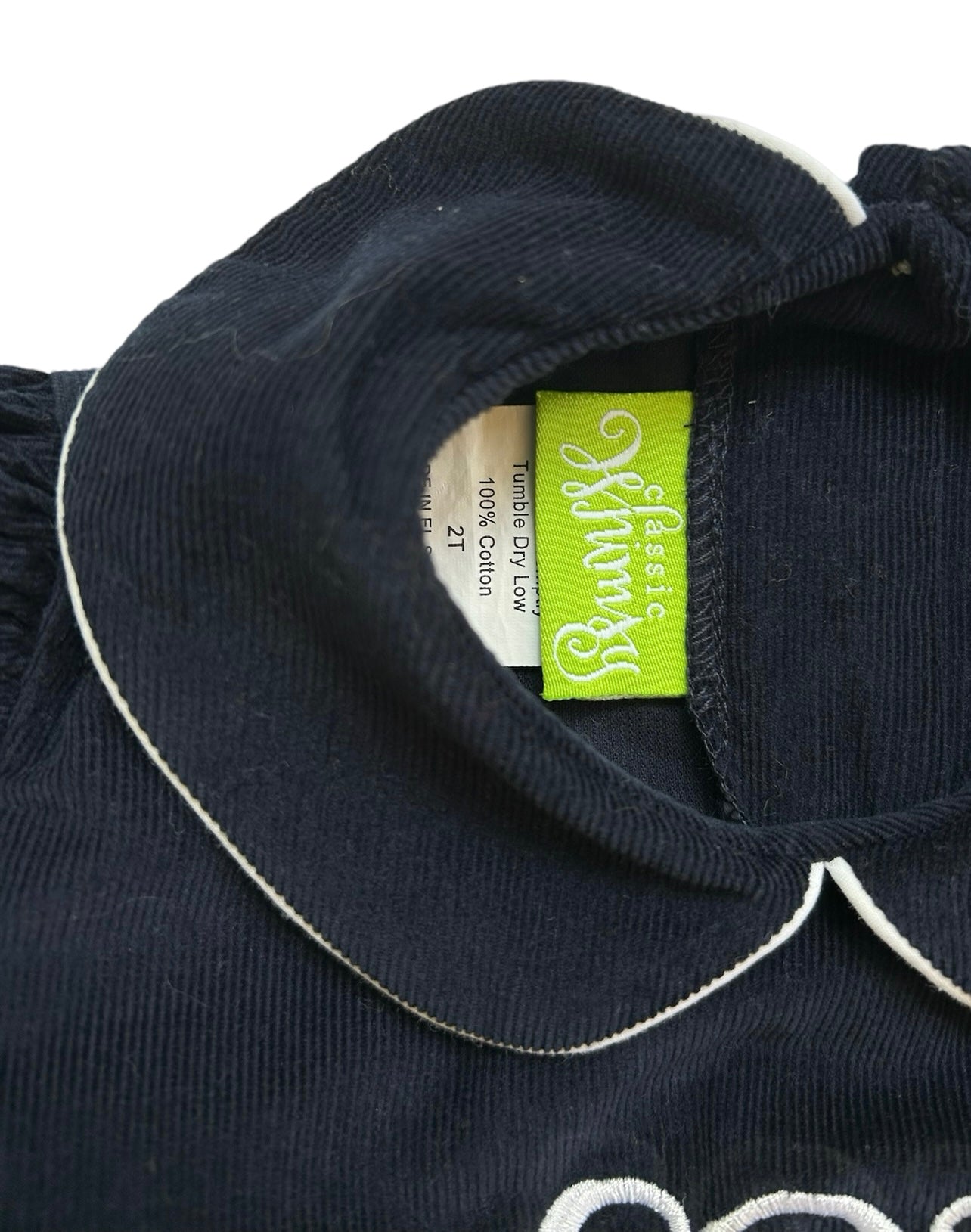 2T Toddler Girl Classic Whimsy Navy Blue Corduroy Dress