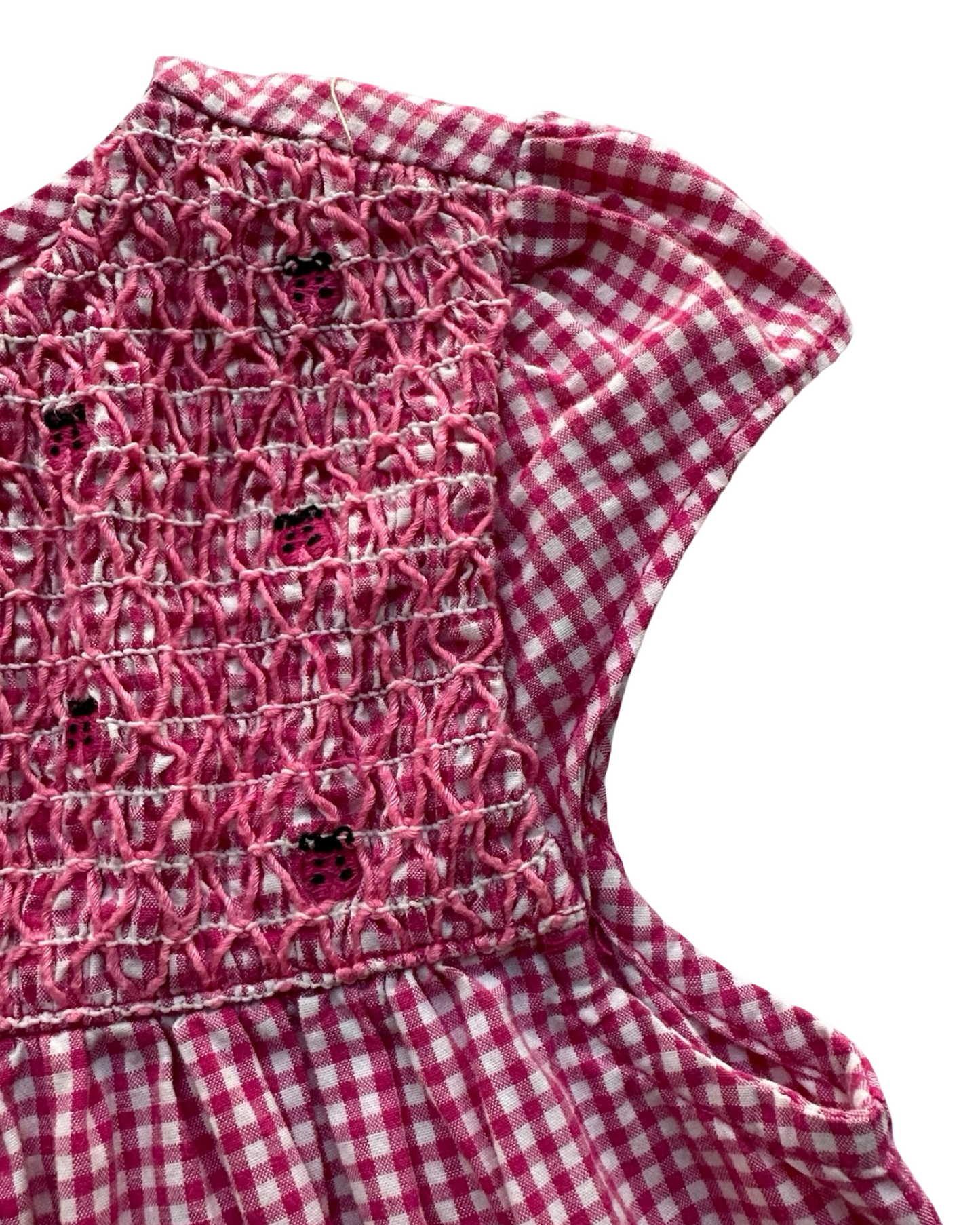 18M - 24M Baby Girl Gymboree Gingham Lady Bug 🐞 Embroidered, Smocked Dress