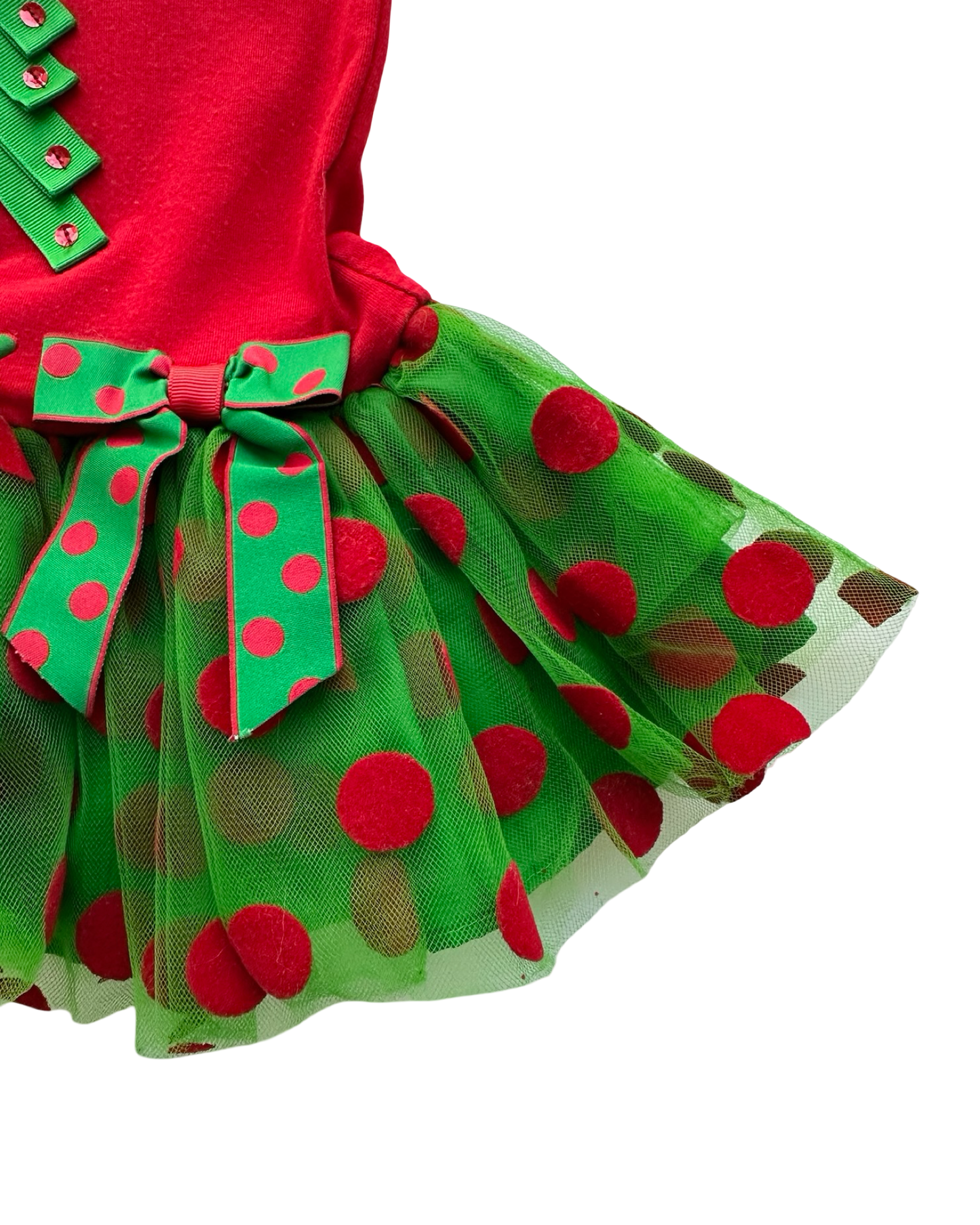 18M Baby Girl Bonnie Baby Christmas Tree Long Sleeve Dress