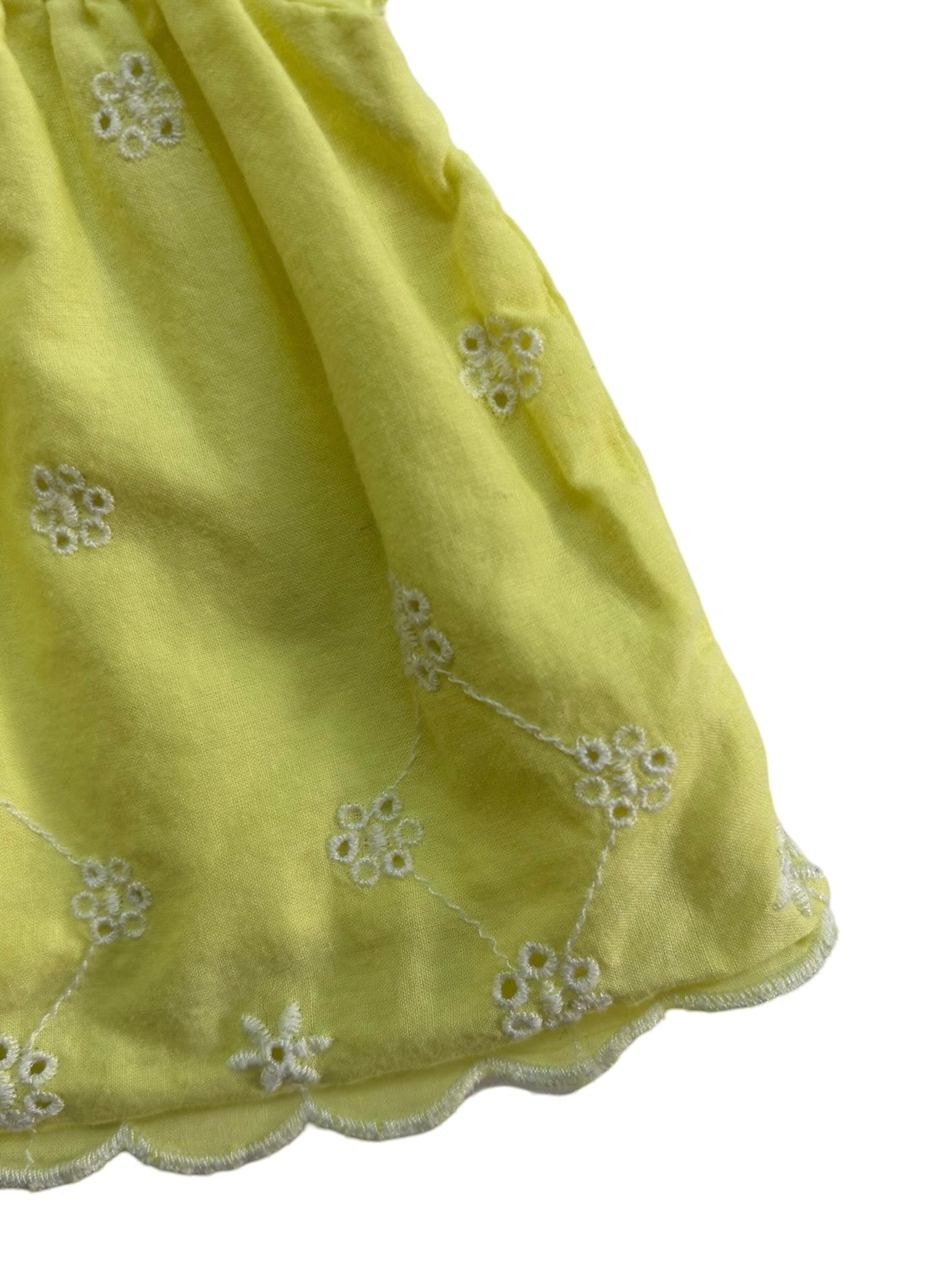 0-3M Baby Girl Cat & Jack Yellow Ruffle trim Floral, Eyelet Top & Bottom Set
