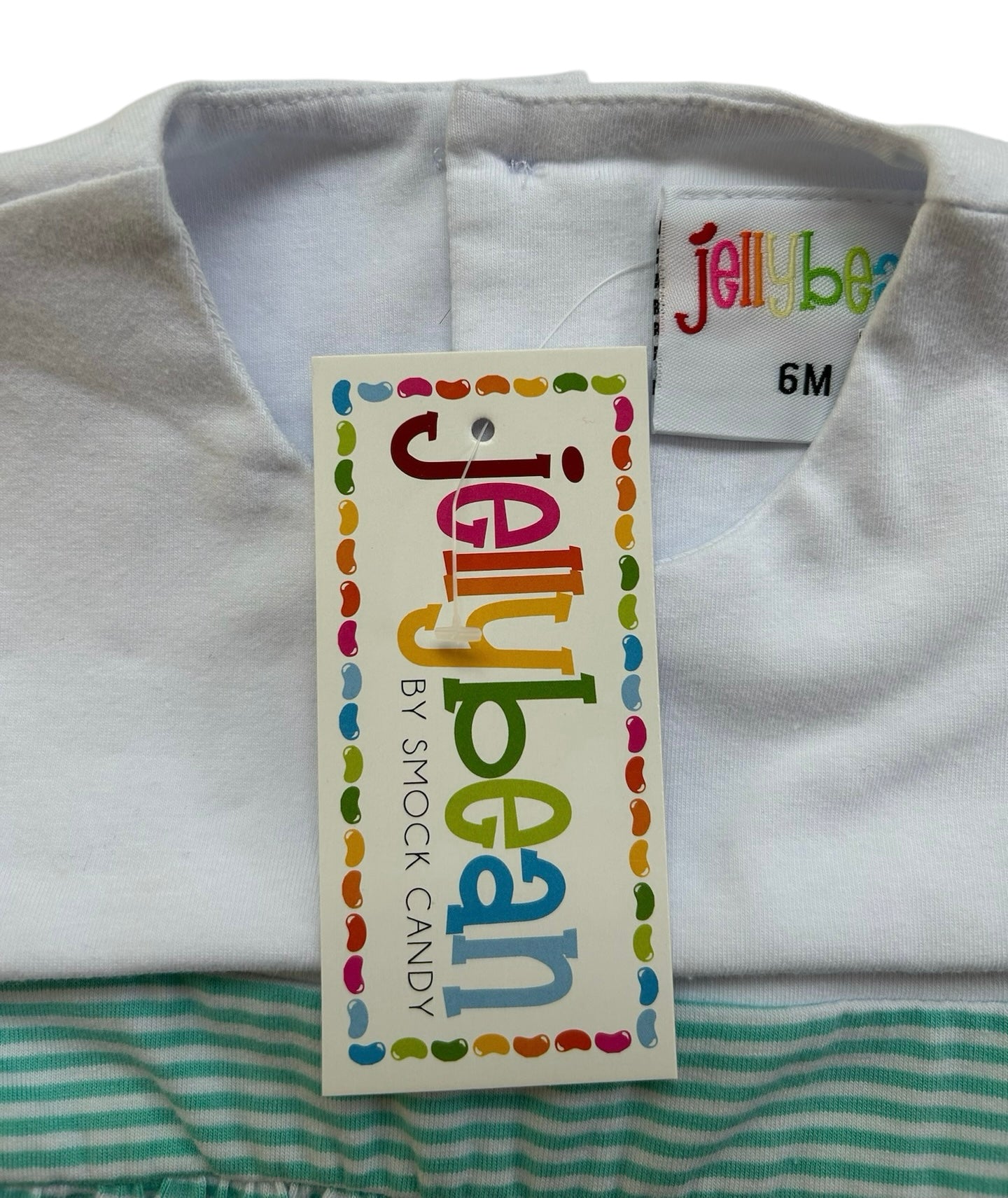 6M Jellybean By Smock Candy, Benjamin Bubble Light Green Striped. NEW