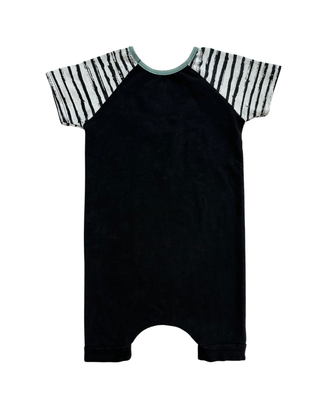 18-24M Baby Boy RAGS to Raches Black Trinnie Shortie Romper