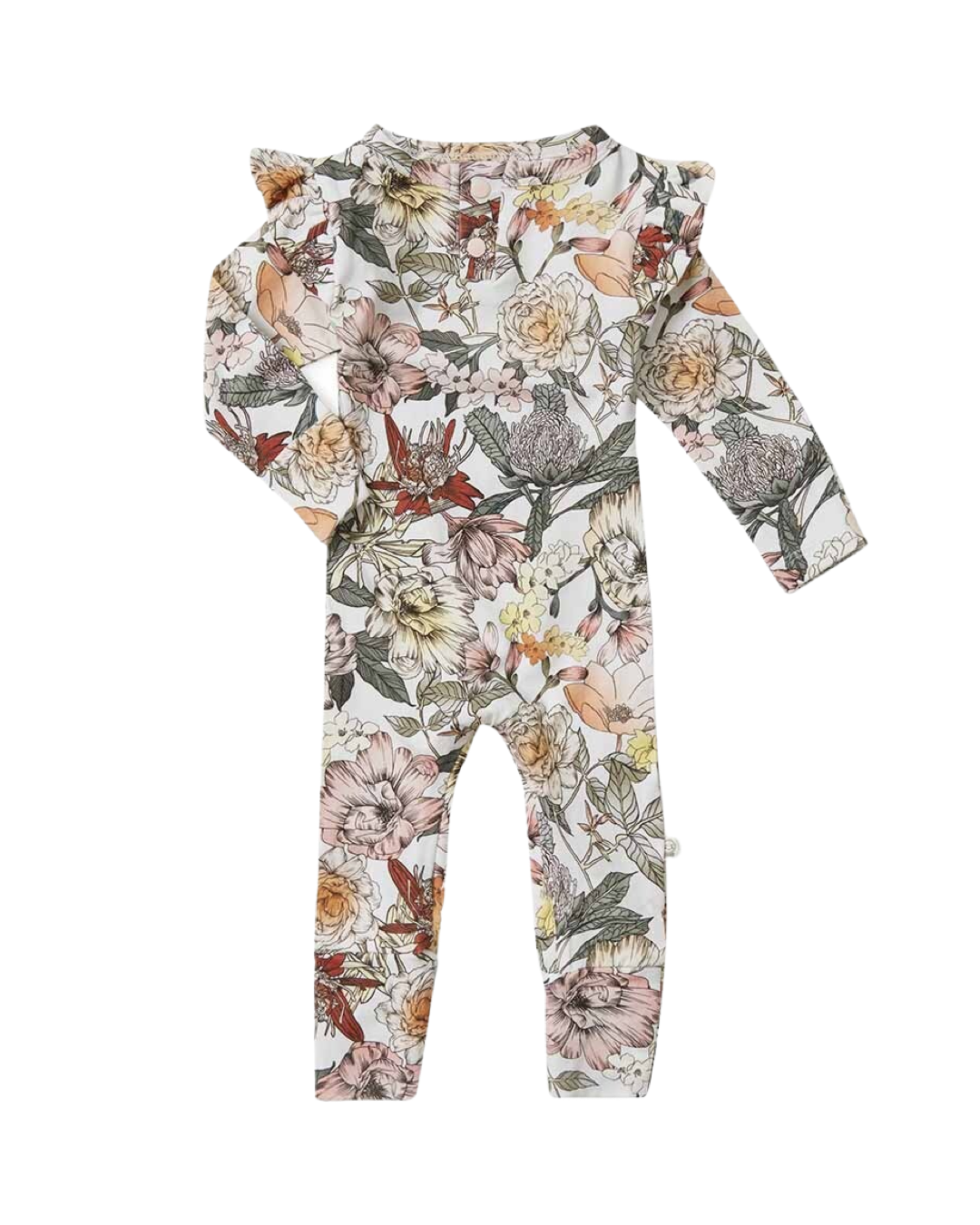 0-3M Baby Girl Snuggle Hunny Organic Cotton Floral Romper / Sleeper