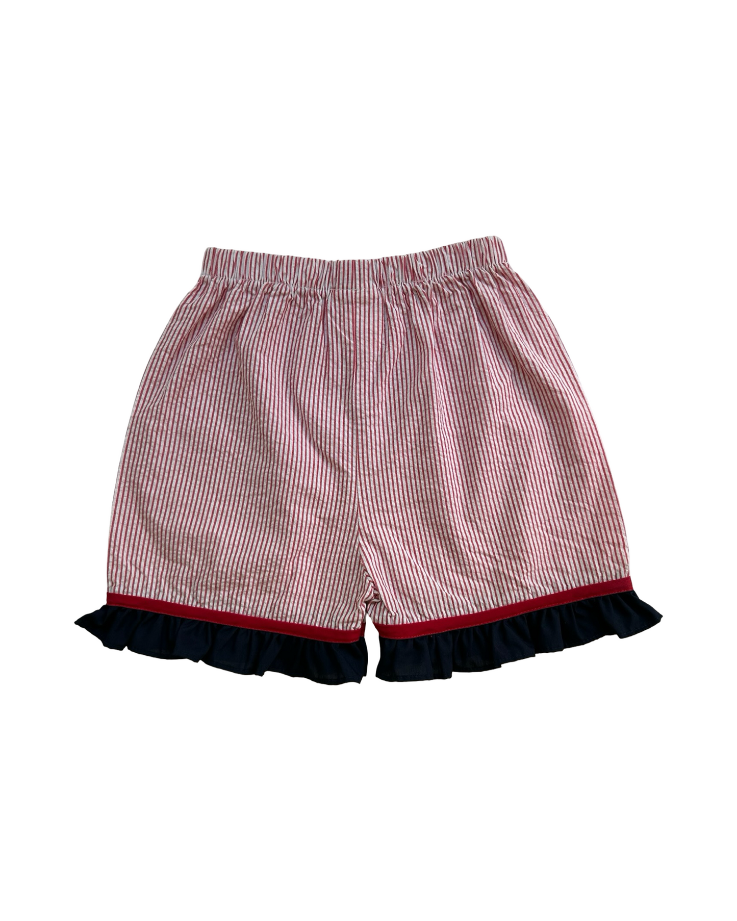 6T Toddlers Girls Zuccini Top Lobster 🦞🦞 Embroidered Shoulder And Striped Ruffle Short.