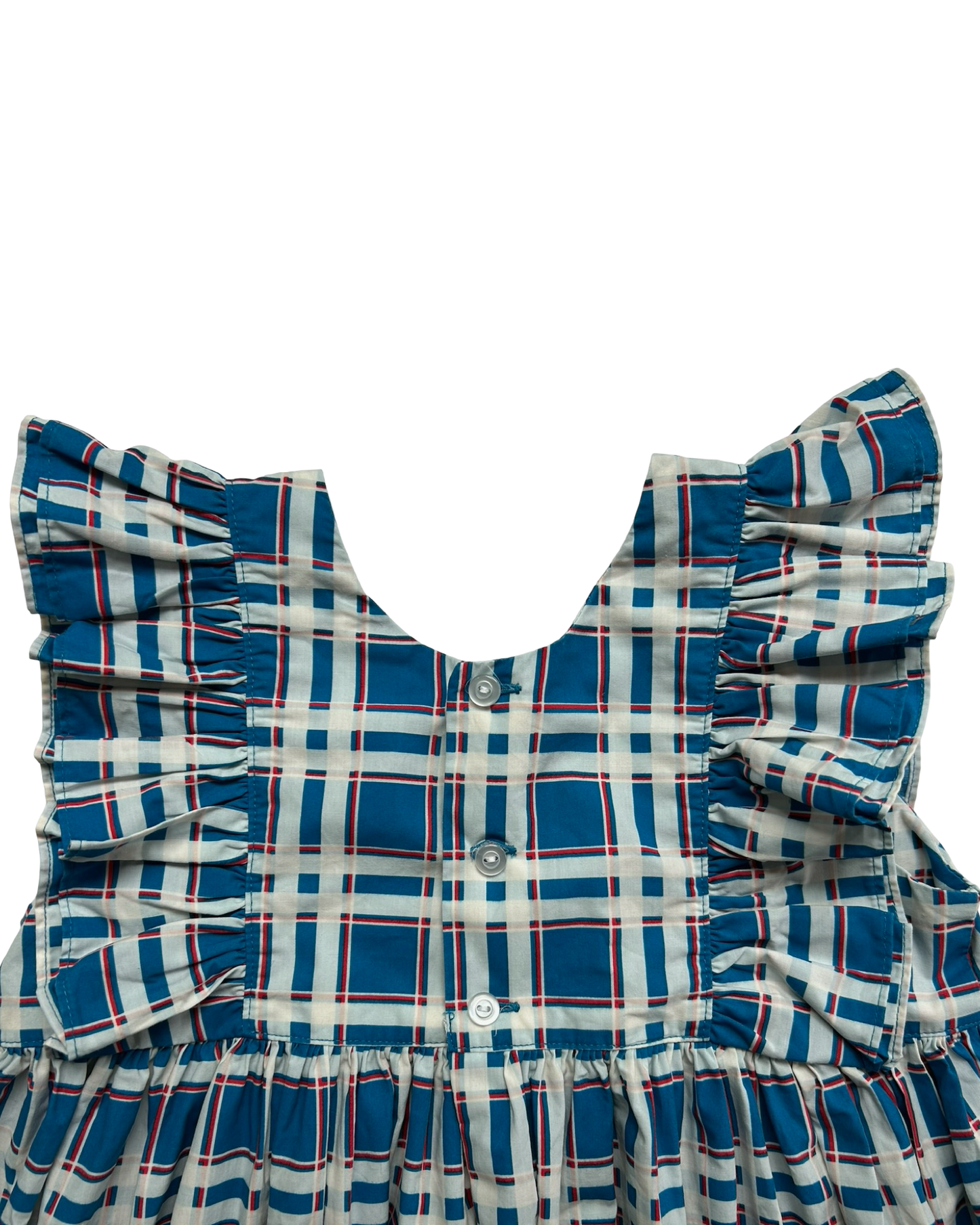 6T-7T Toddlers Girls Eleanor Rose Patriotic, Plaid, Ruffled Sleeve Dress