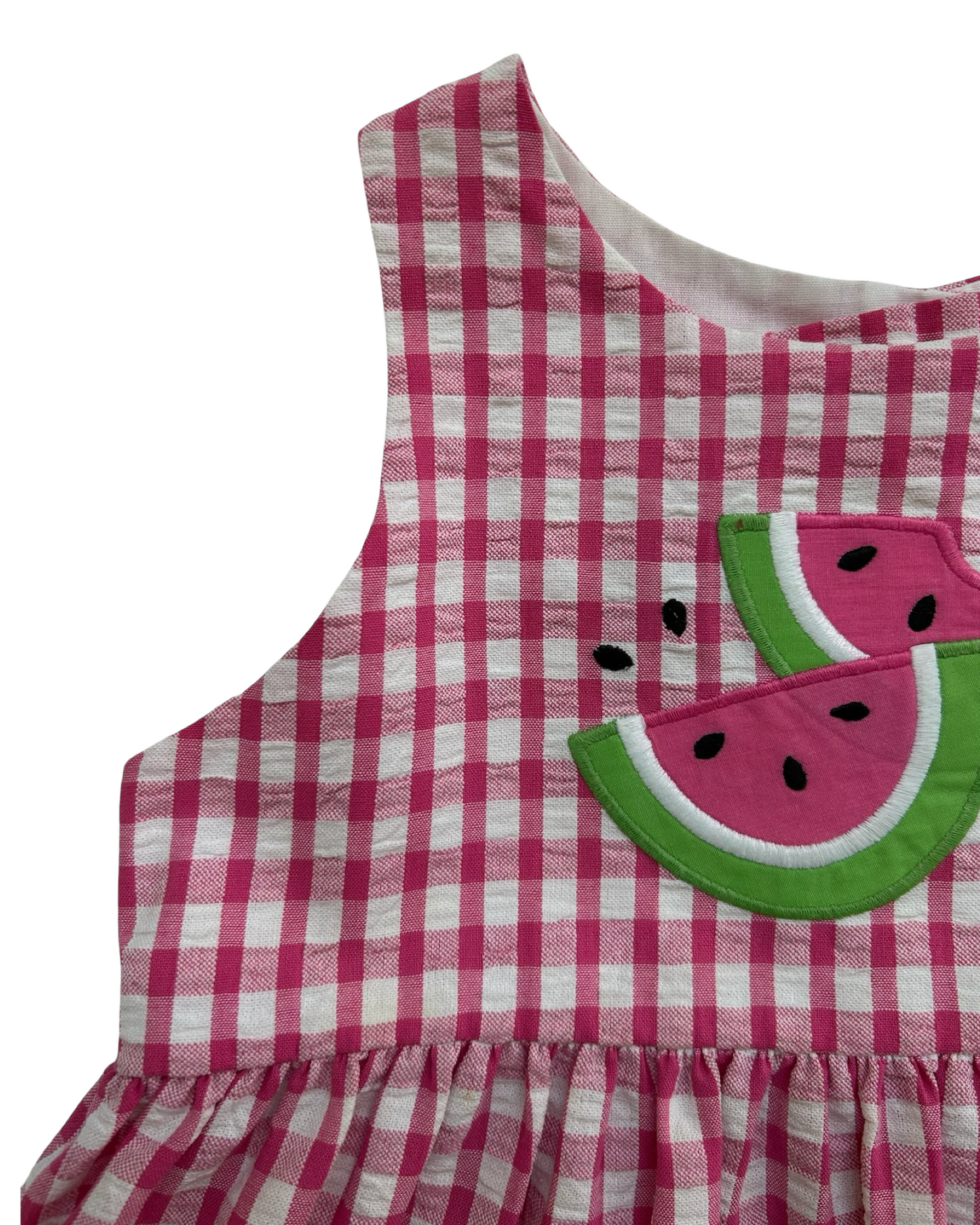 4T Toddlers Girls Kellys Kids Gingham Watermelon Themed Dress