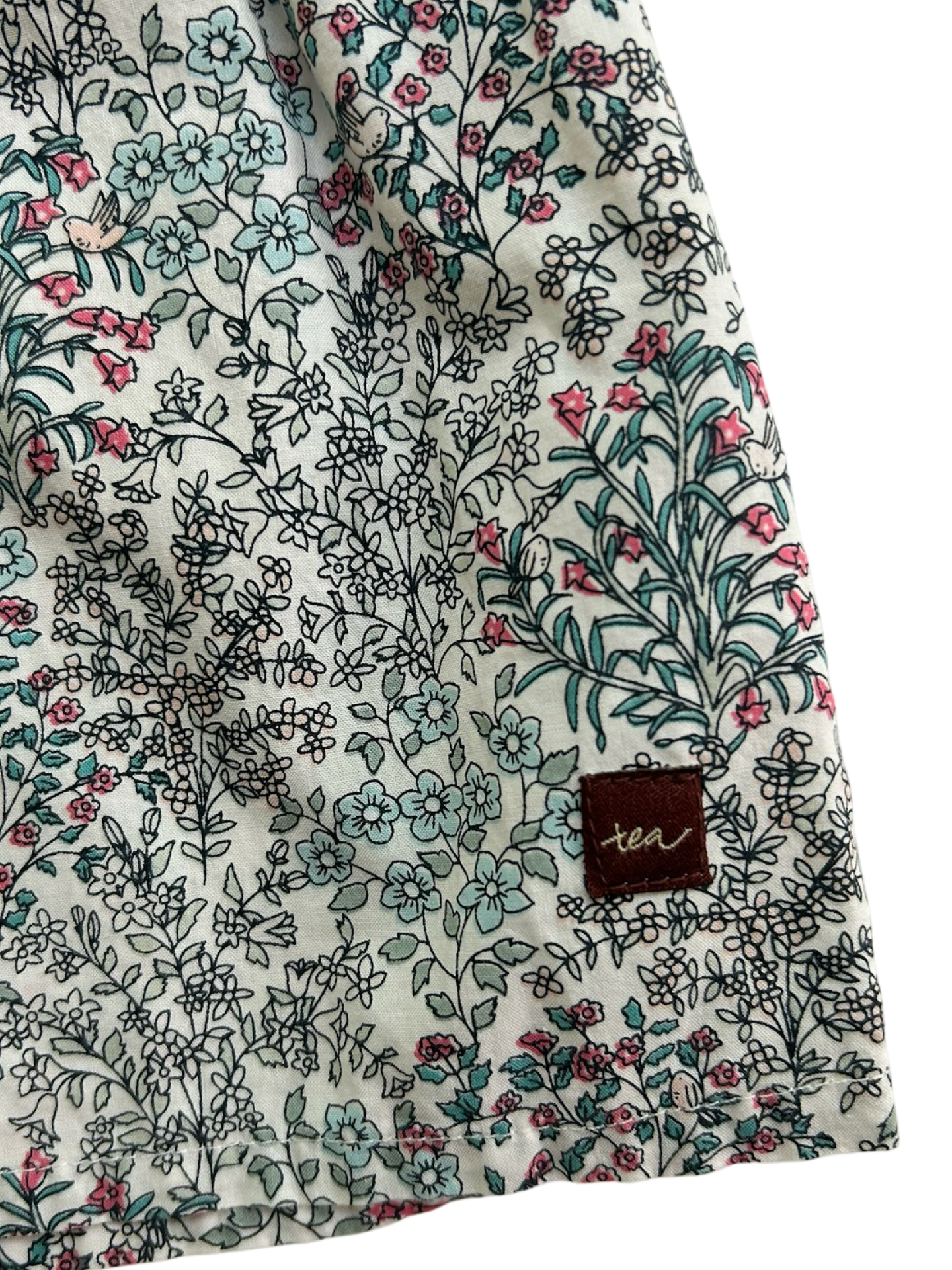 12M-18M Baby Girls Tea Collection Blouse Top Floral Short Sleeve.