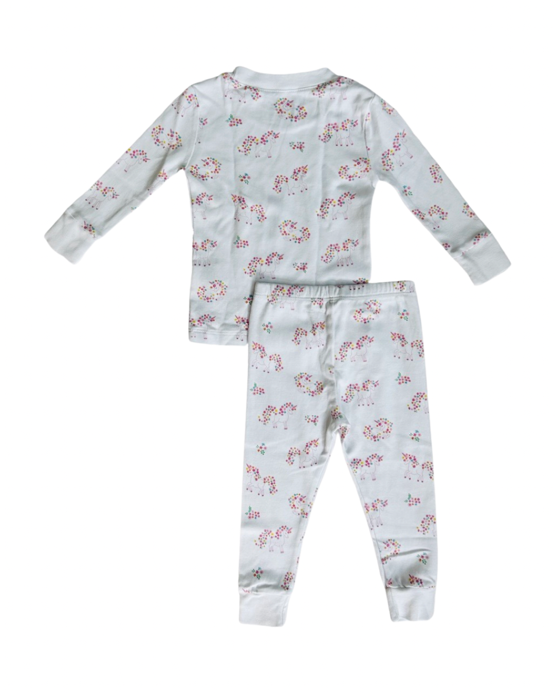 12M-18M Baby Girl Kissy Kissy Unicorns Garden Sleepwear 2Pc Long Sleeve PJs