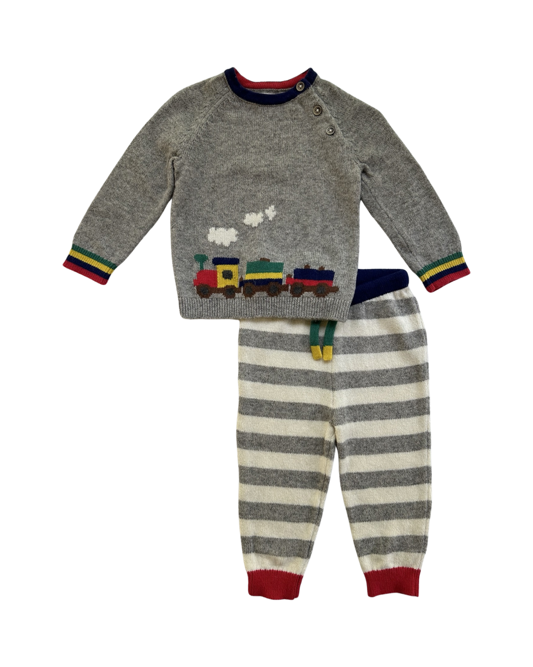 6-12M Baby Boy Baby Boden Train Sweater Set