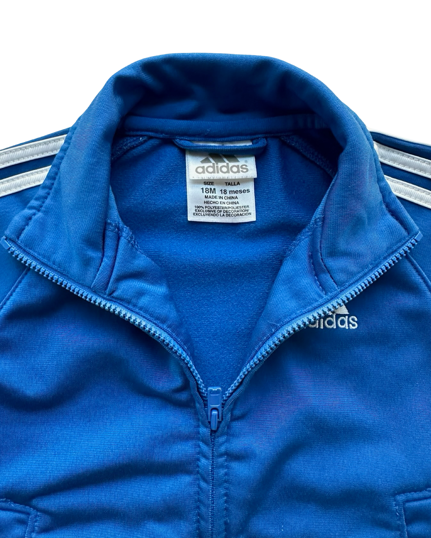 18M Baby Boy Adidas Blue With Striped White 2 Pieces Set